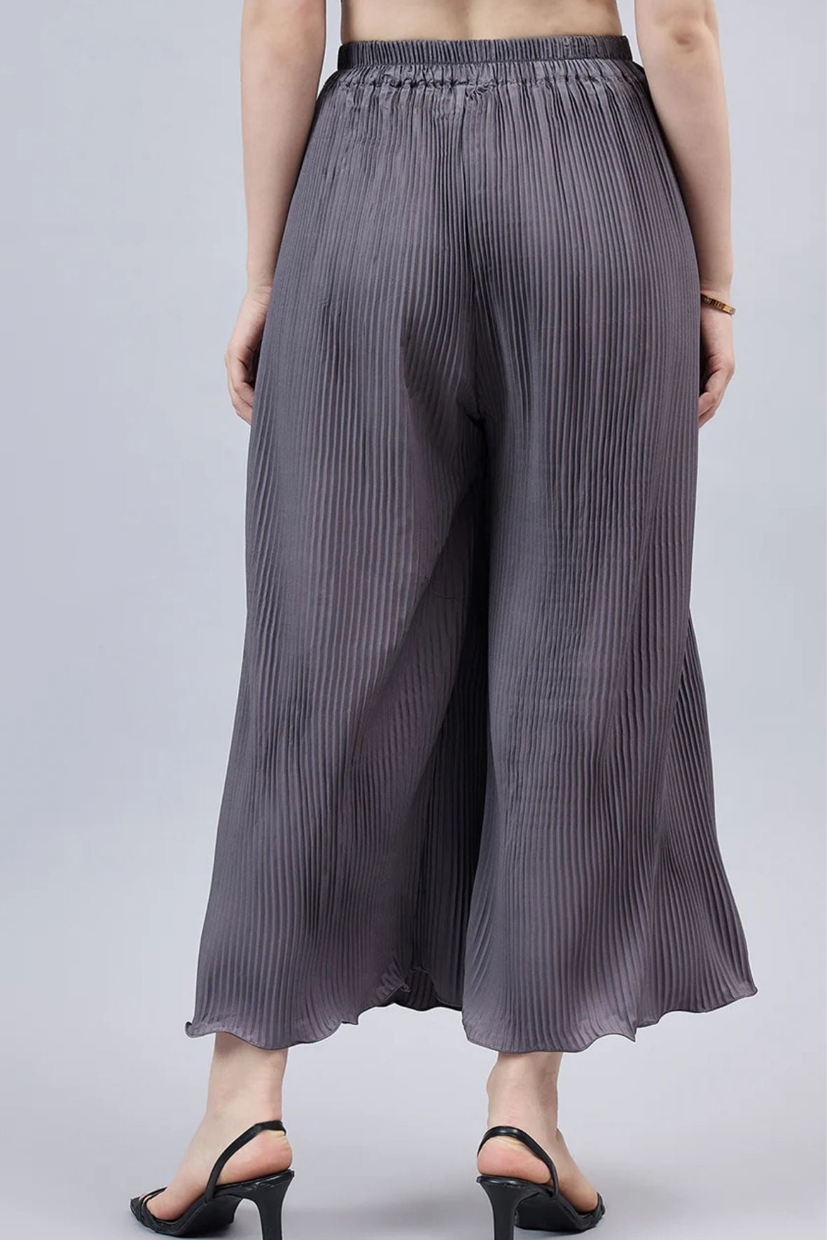 Royal blue Pleated Chiffon Palazzo