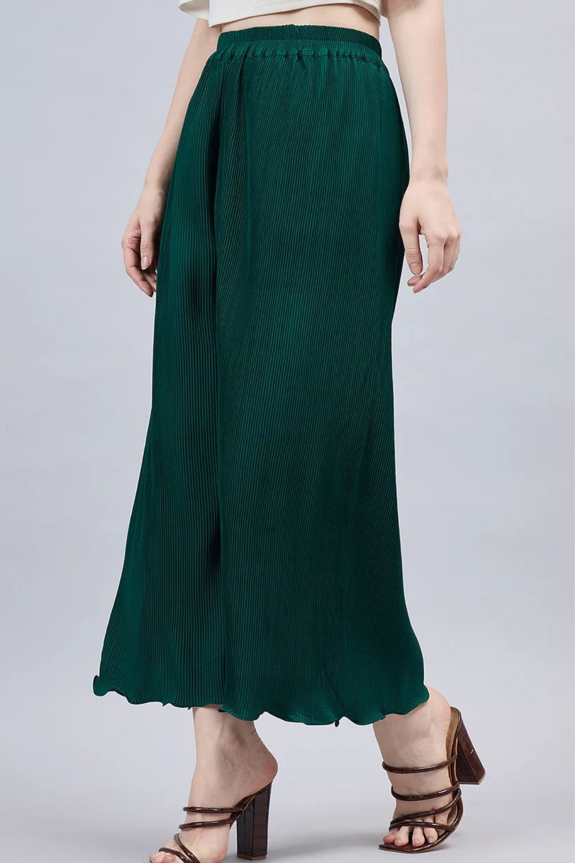 Royal blue Pleated Chiffon Palazzo