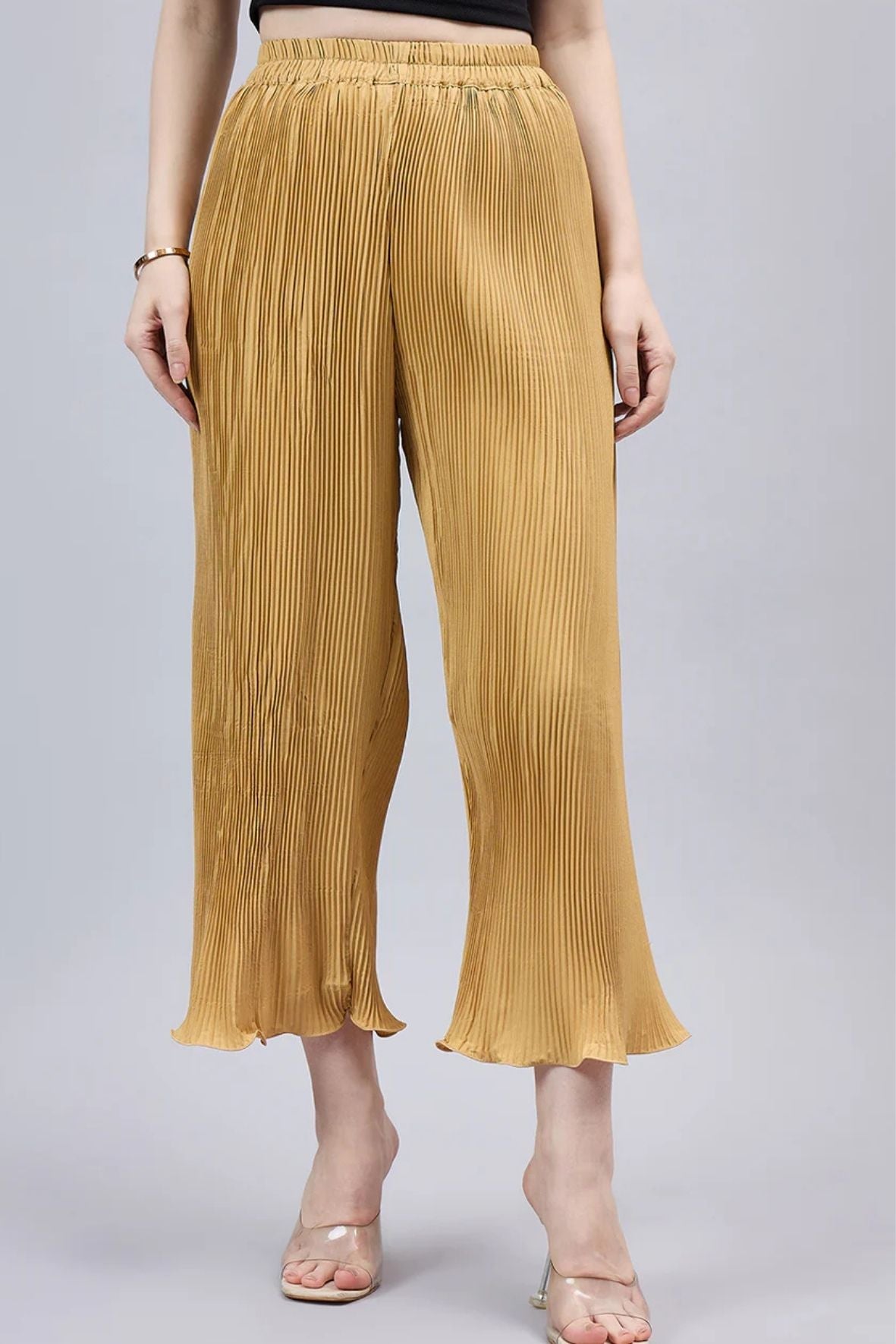 Royal blue Pleated Chiffon Palazzo