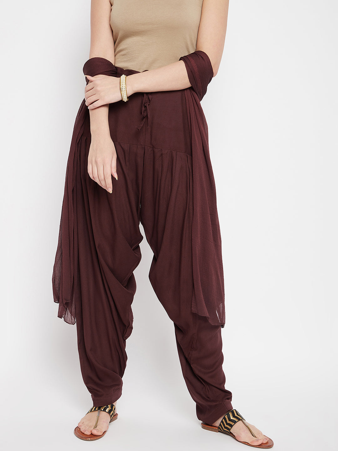 Brown Rayon Plain Patiala(No Duppatta)