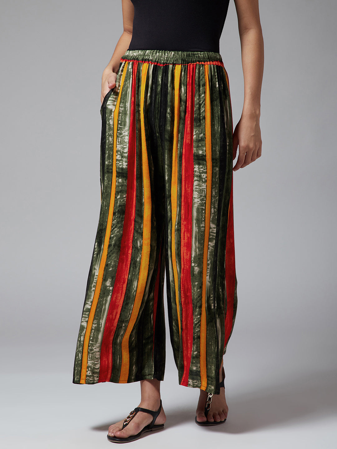 Multicolor Printed Palazzo Freesize