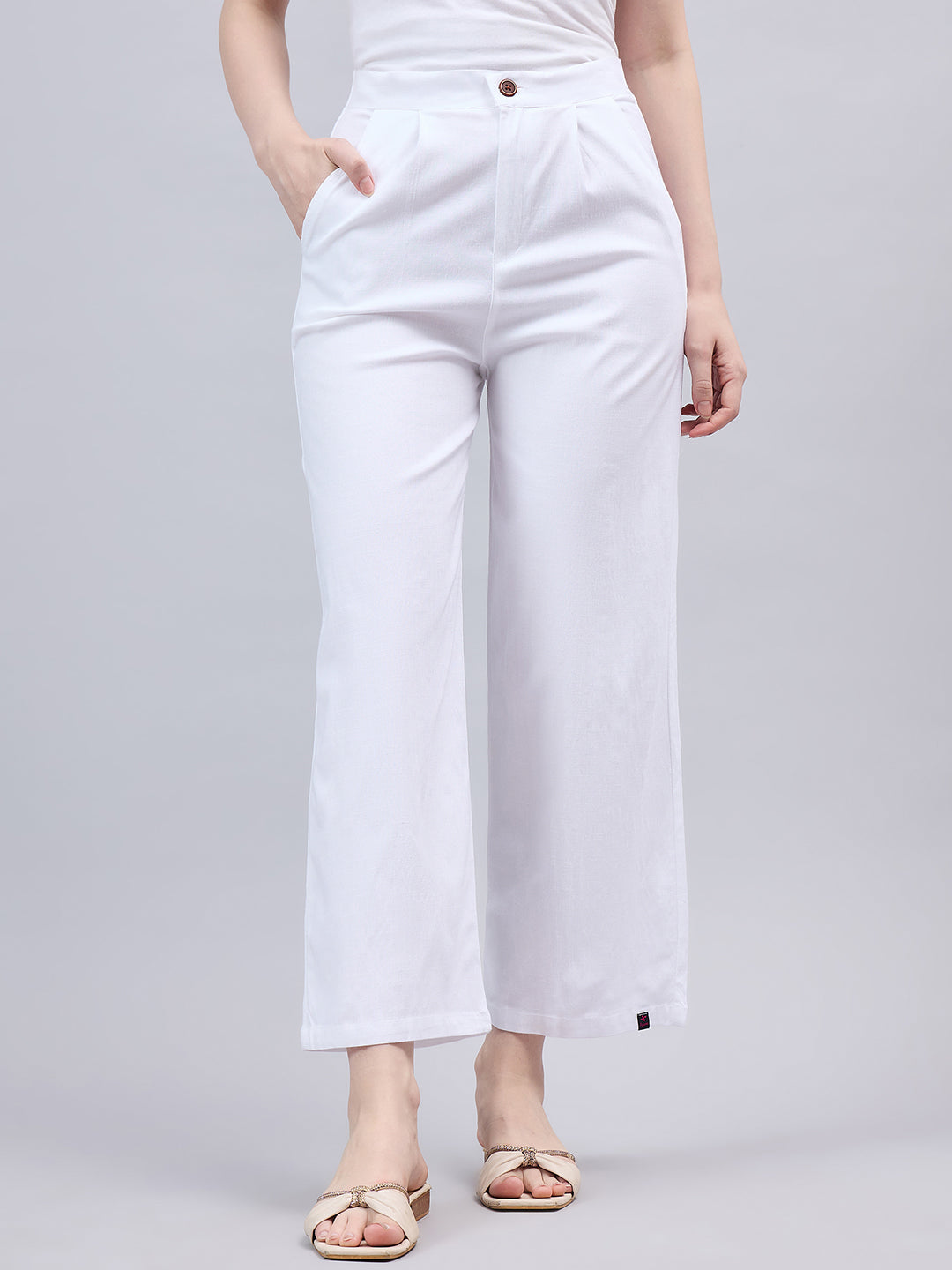White Bell Bottom Pants