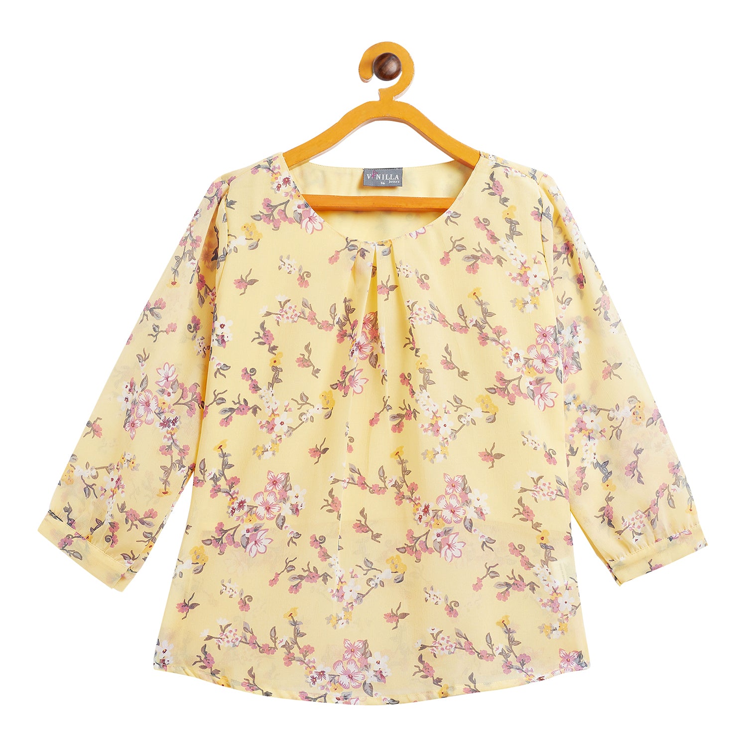 Kids Top Floral Pattern - Yellow