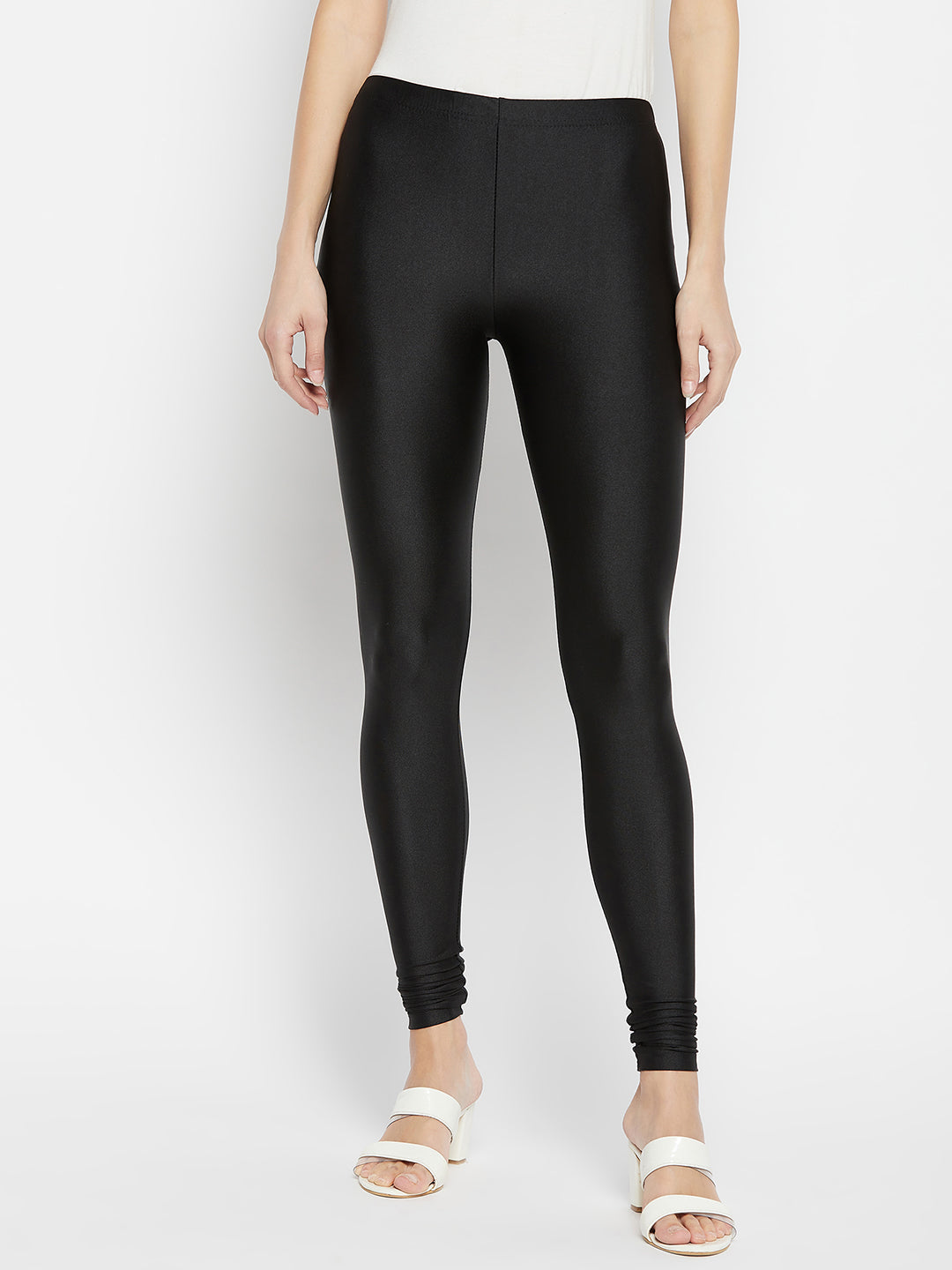 Cream Metallic Leggings - Chudi Length