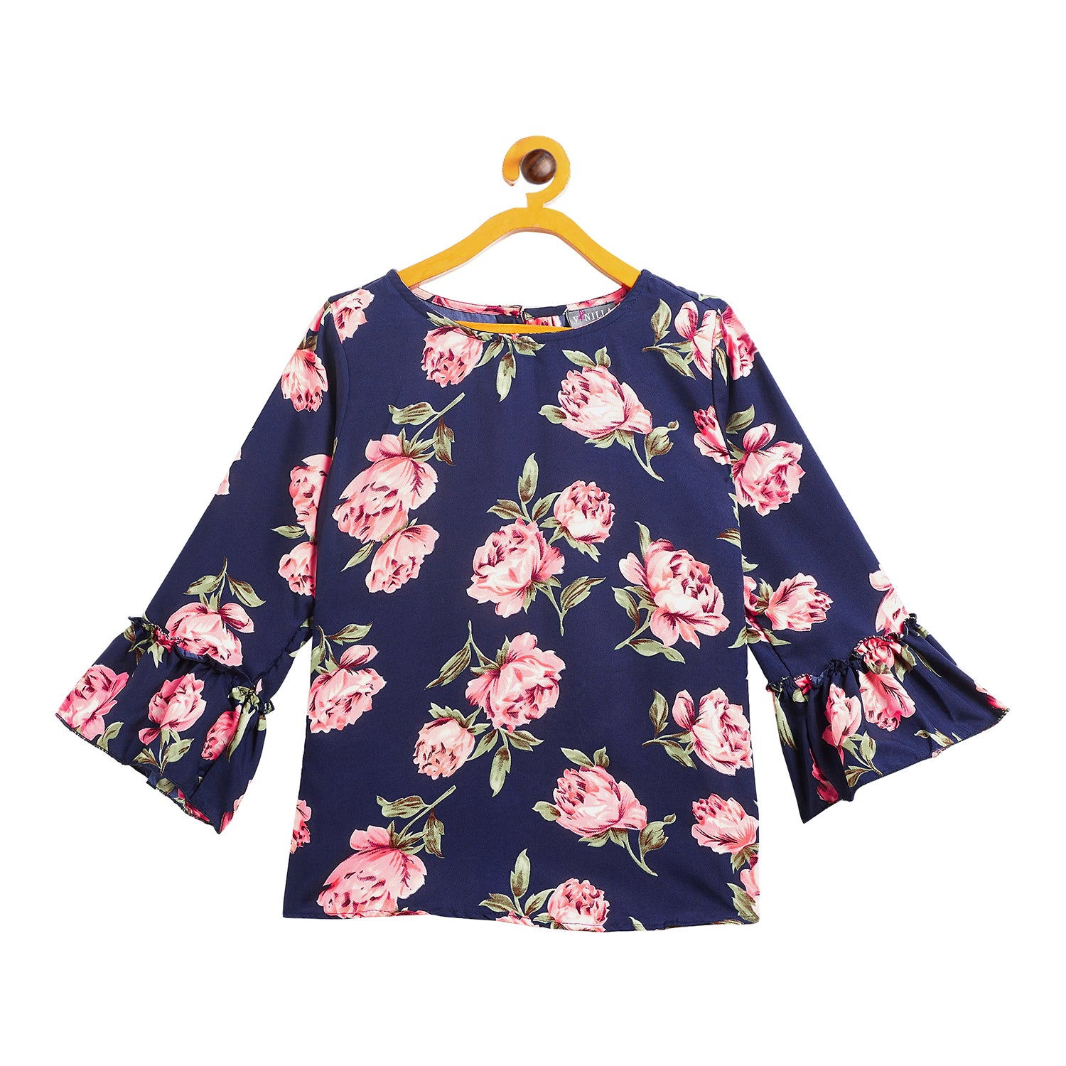 Kids Top Floral Pattern - Blue