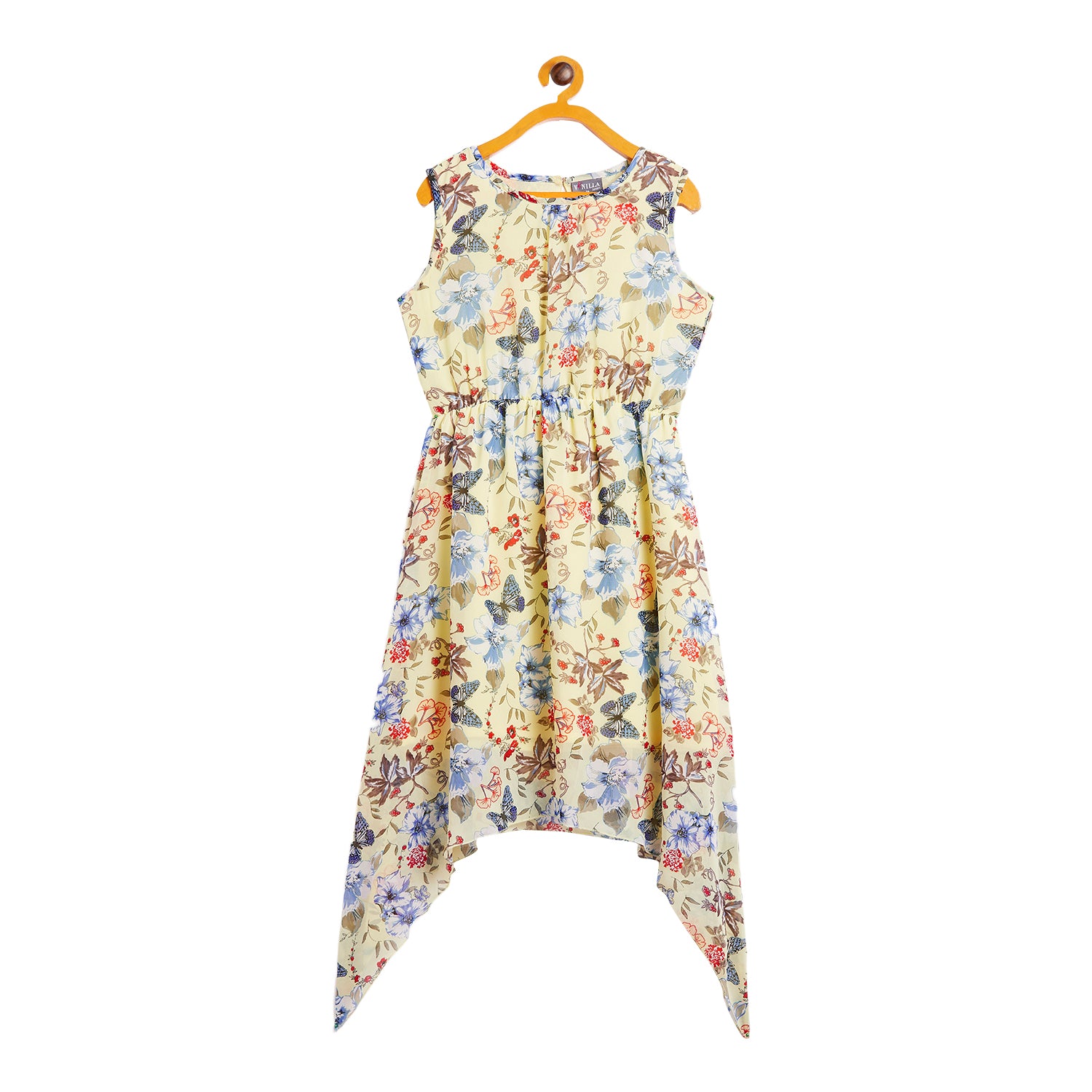 Kids Pink Designer Dress with Floral Pattern