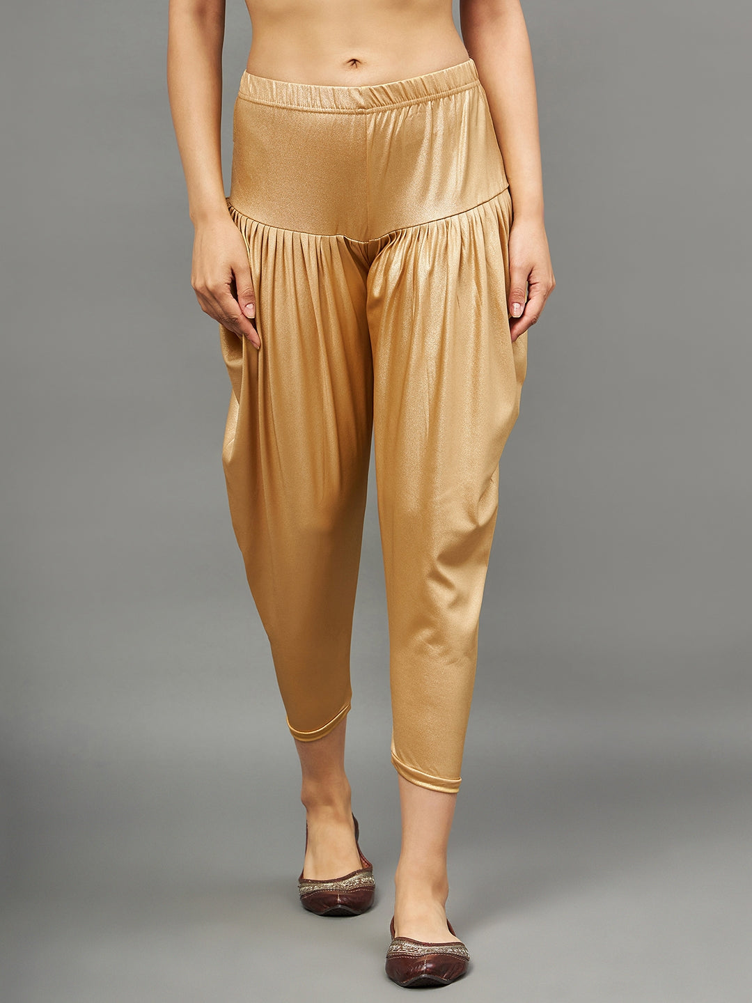 Medium Gold Shimmer Dhoti Pants