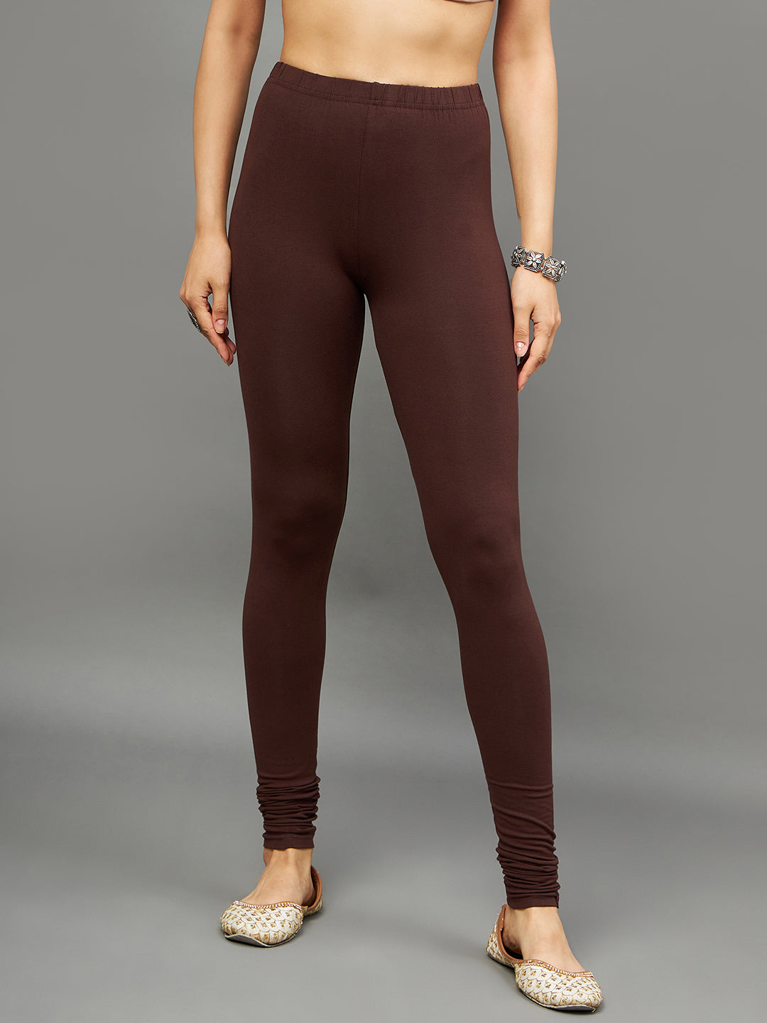 Dark Brown Viscose Chudidar Leggings