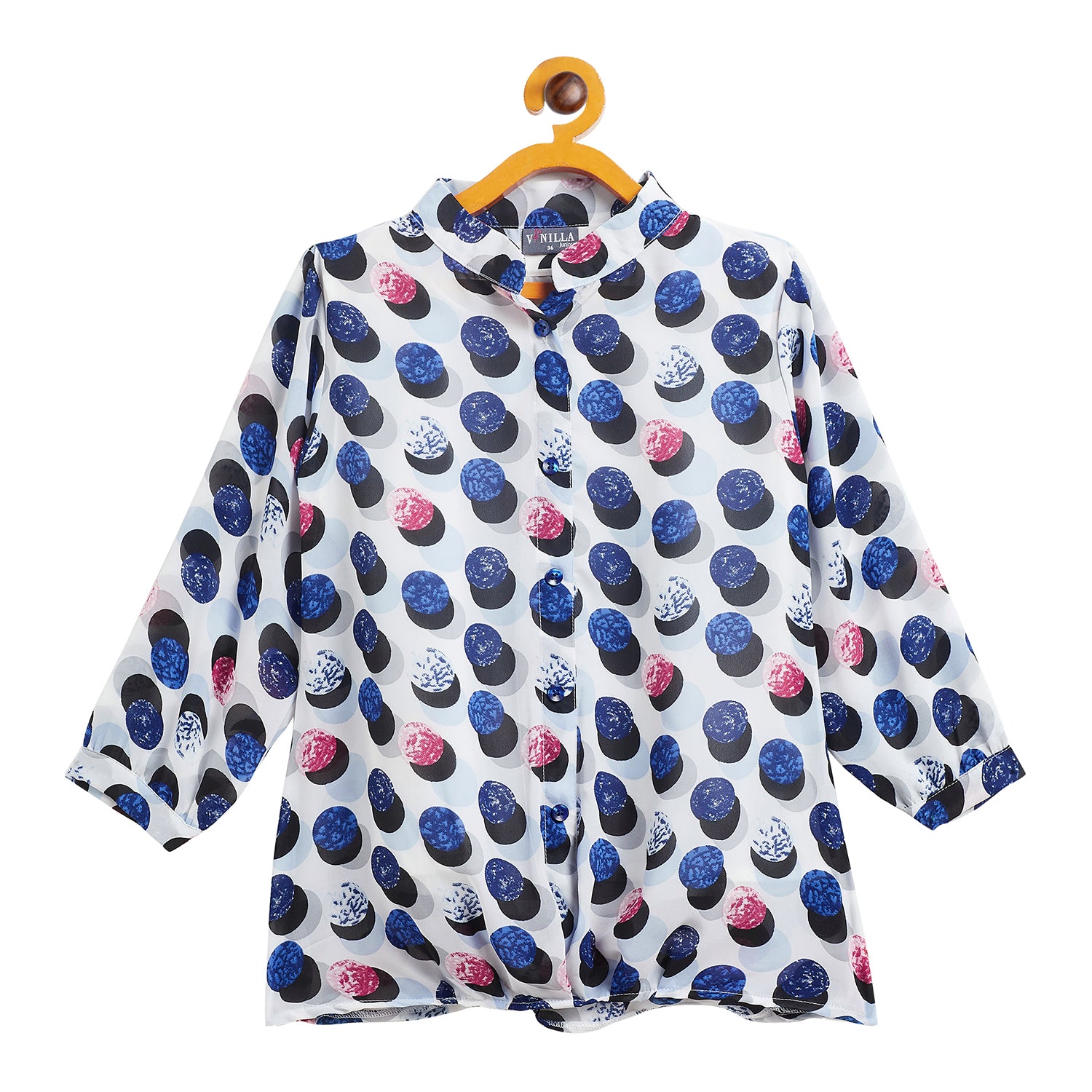 Kids Top Balloon Printed Pattern - Blue & Black