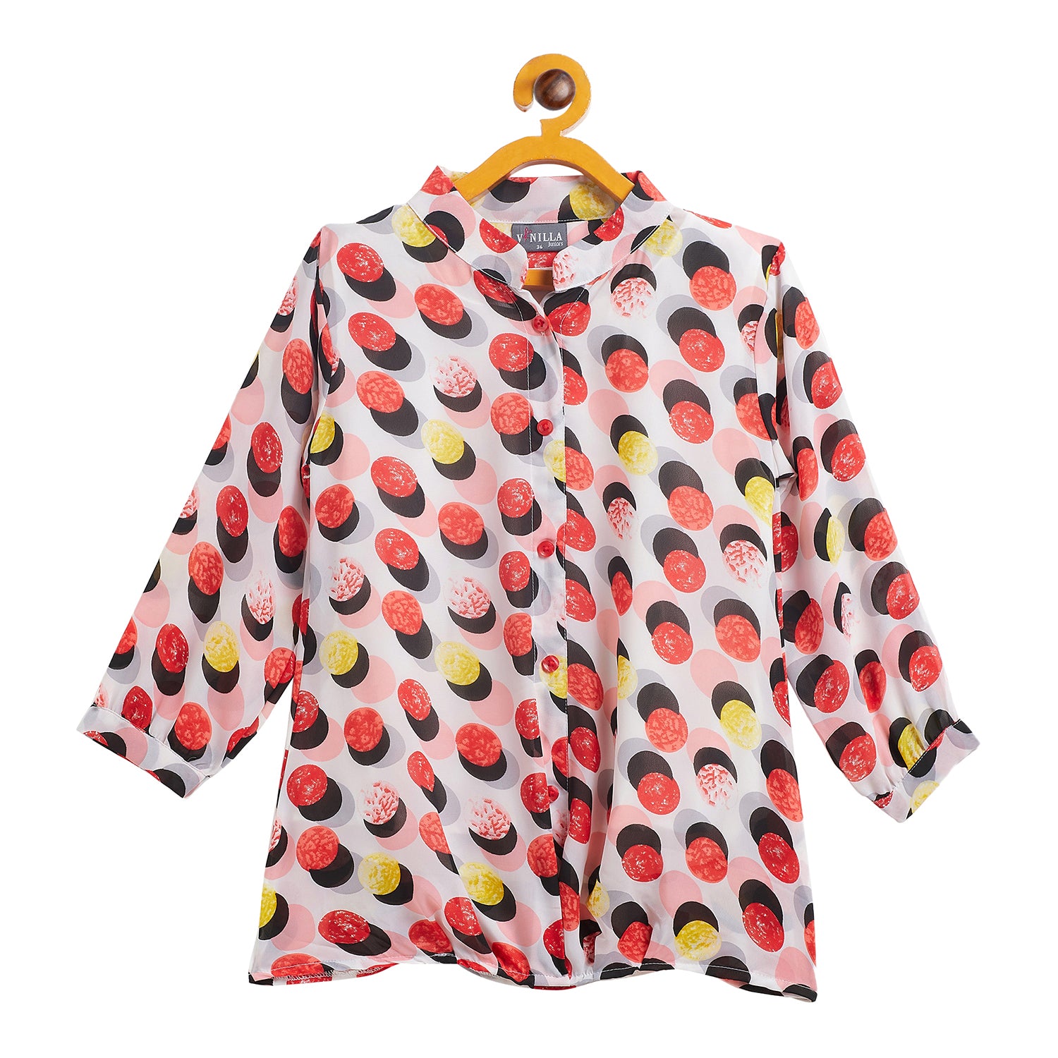 Kids Top Balloon Printed Pattern - Red & Black