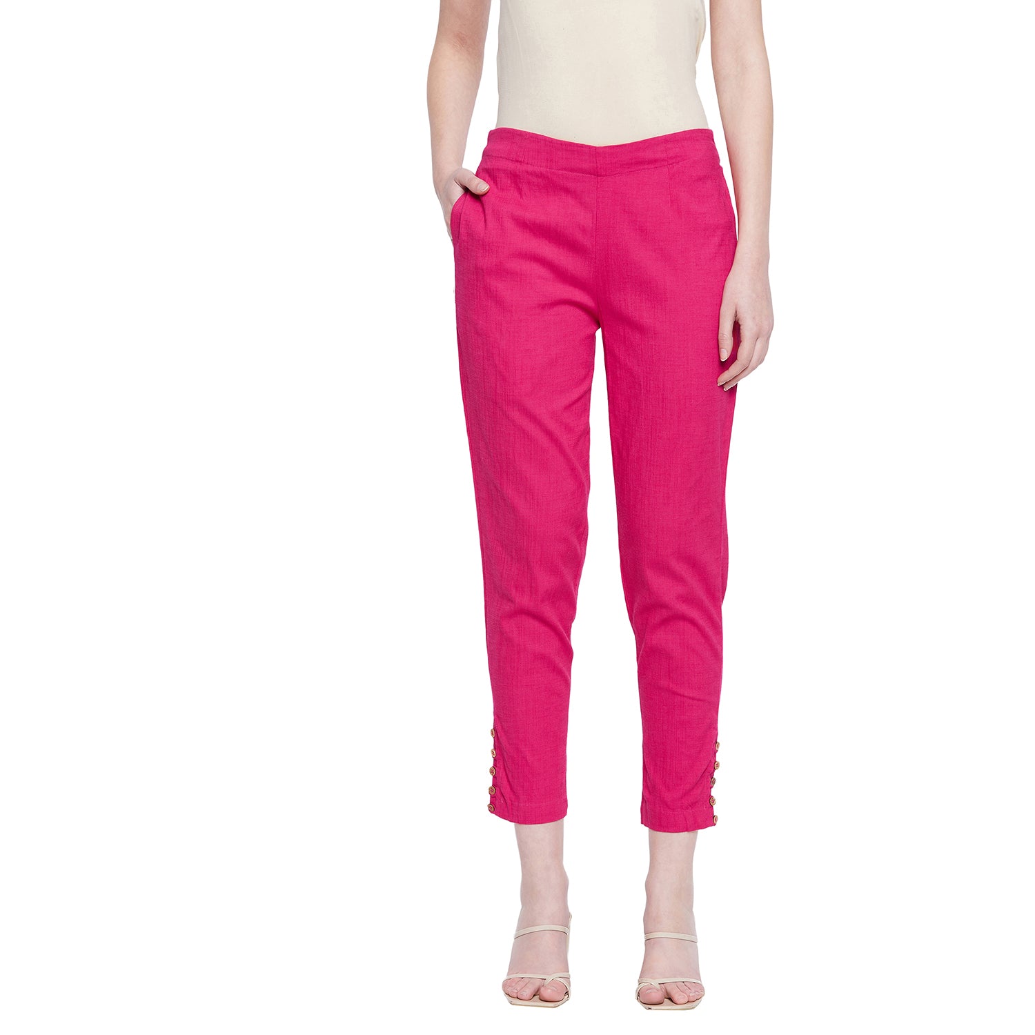 Red Button Pant