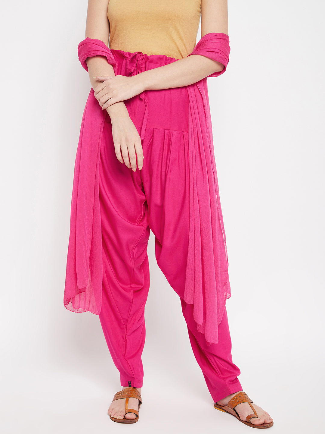 Pink Rayon Plain Patiala(No Duppatta)