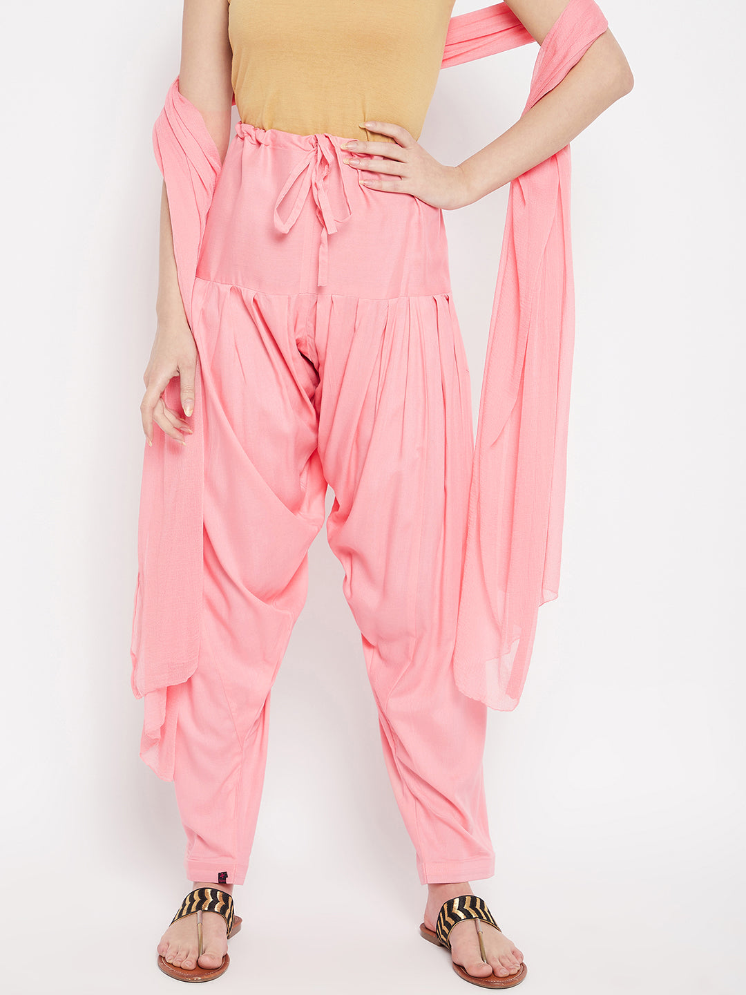 Peach Rayon Plain Patiala(No Duppatta)