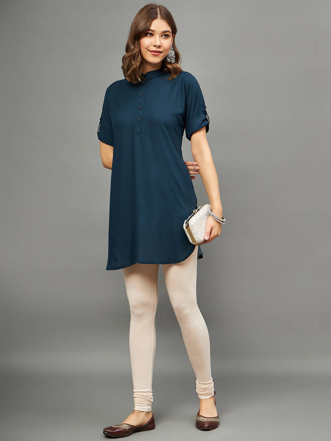 Cream Viscose Ankle Legging