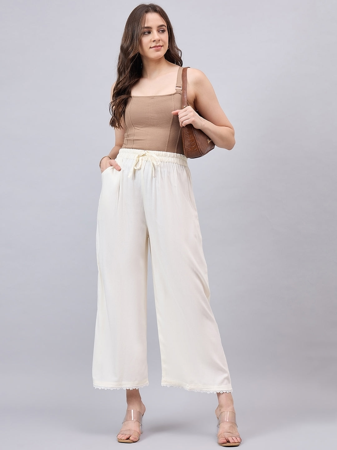 Off-White Lace Palazzos