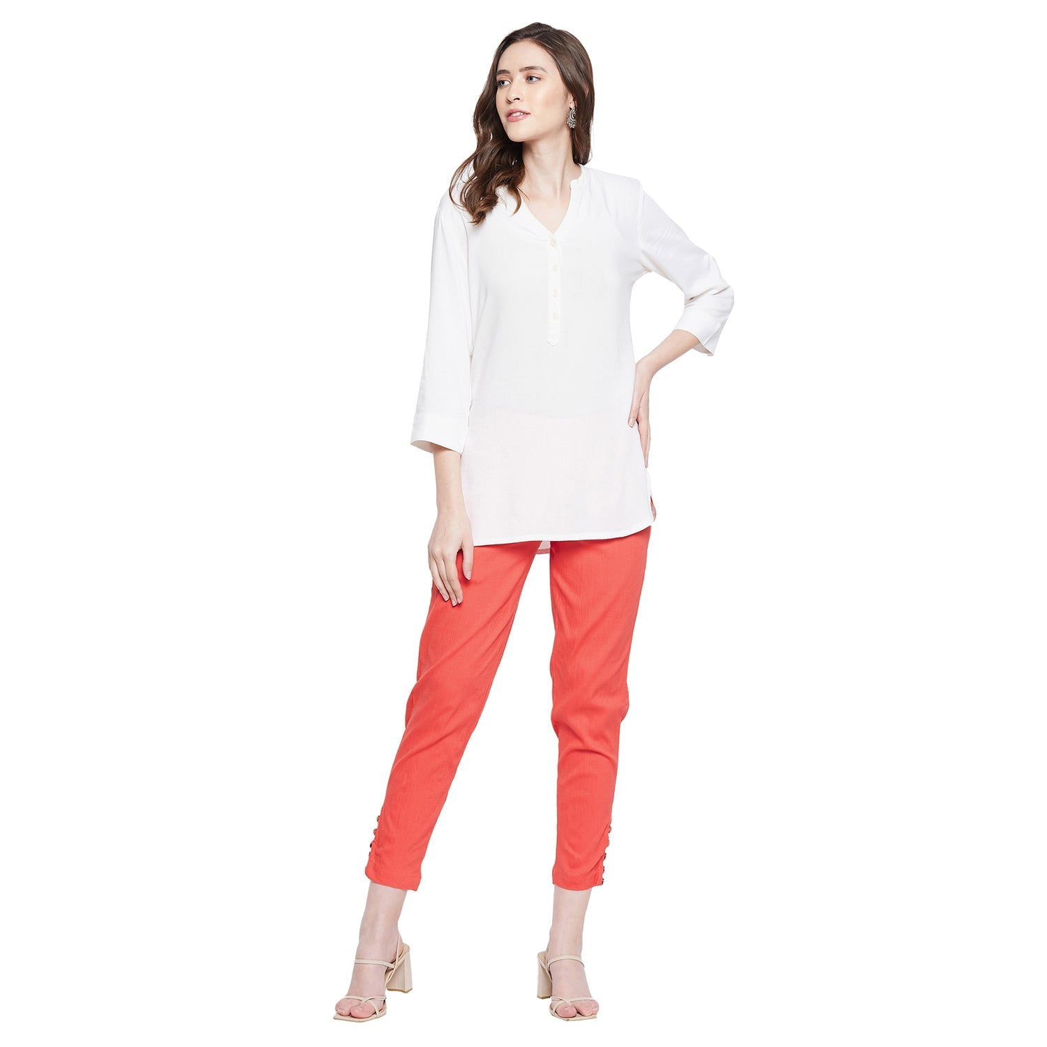 Maroon Button Pant