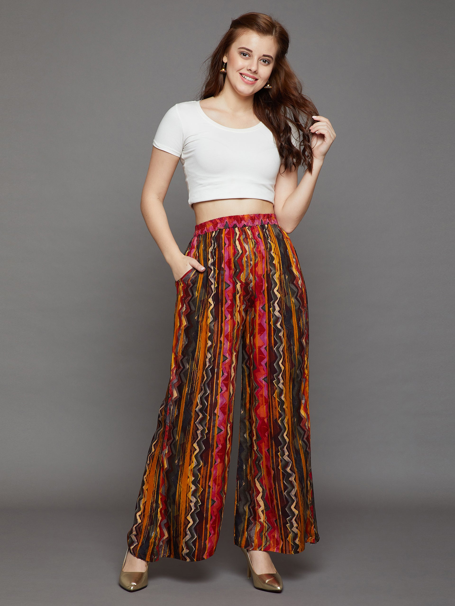 Colorful Printed Palazzo Freesize
