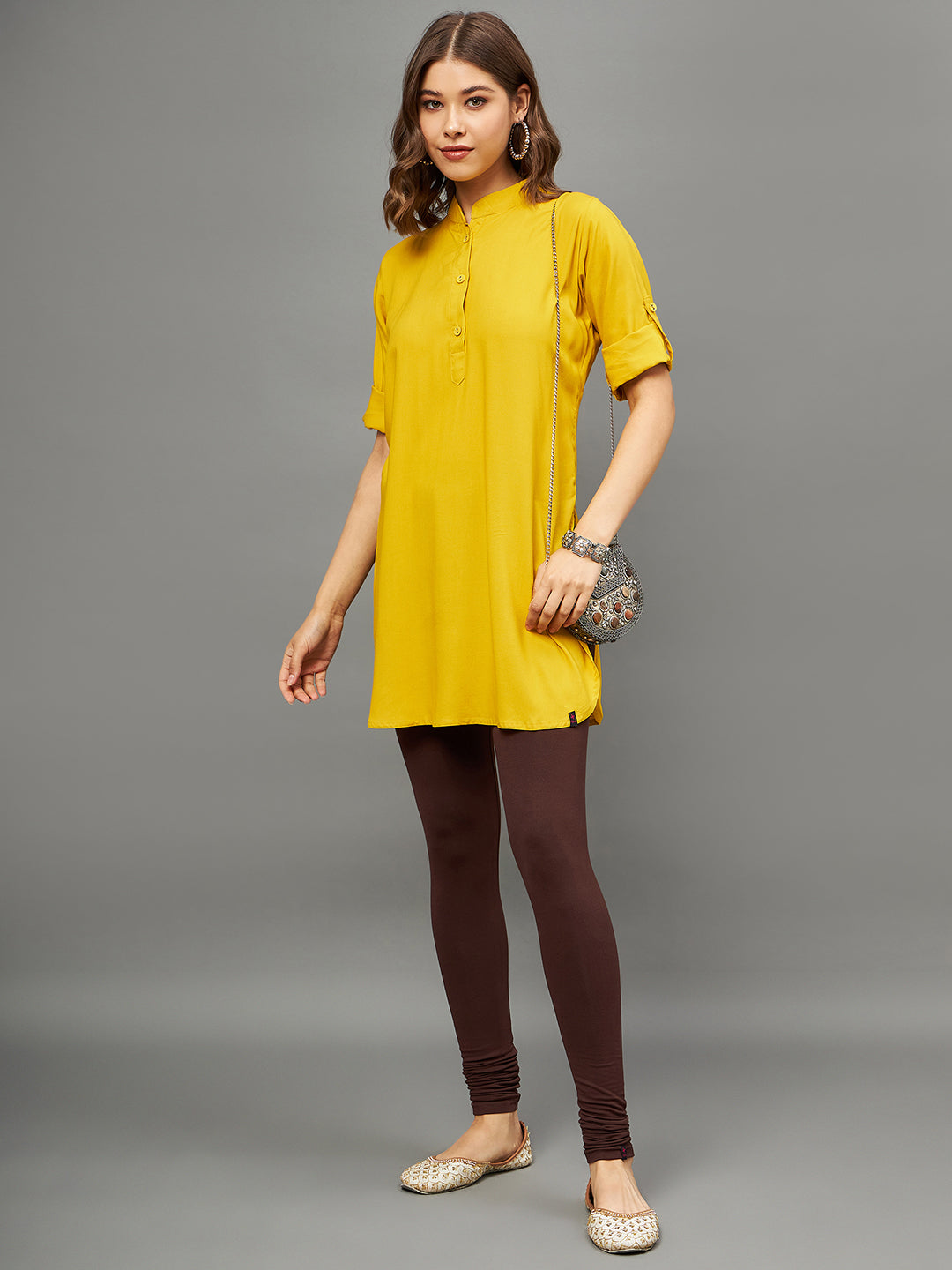 Dark Brown Viscose Chudidar Leggings
