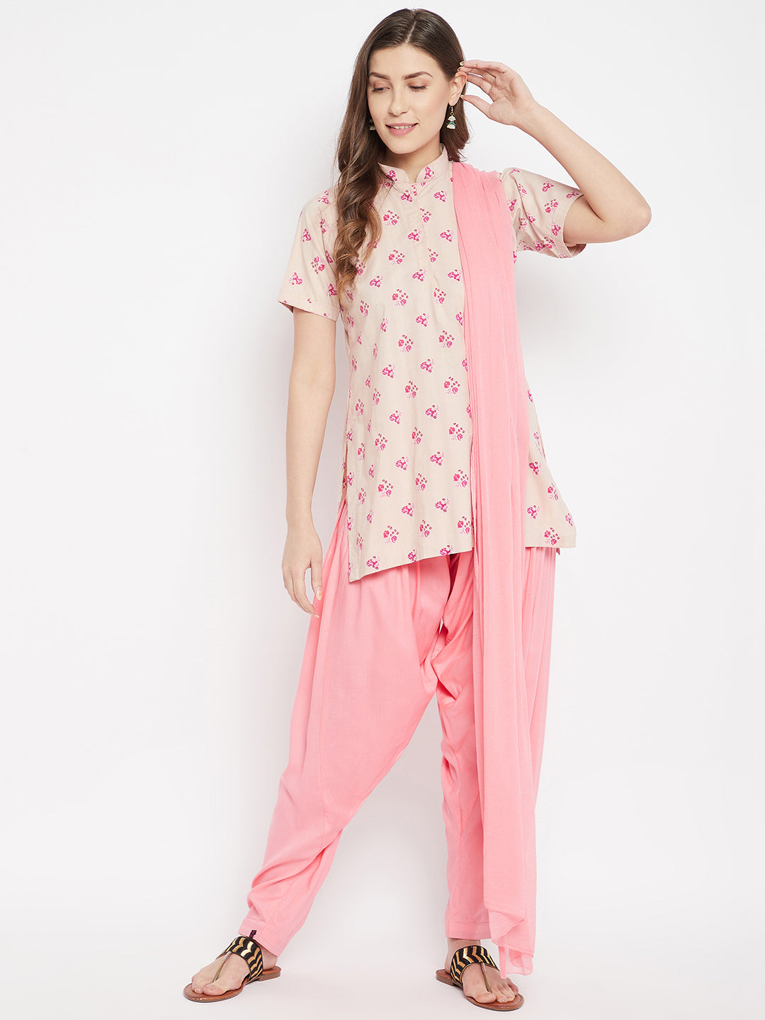 Peach Rayon Plain Patiala(No Duppatta) One size