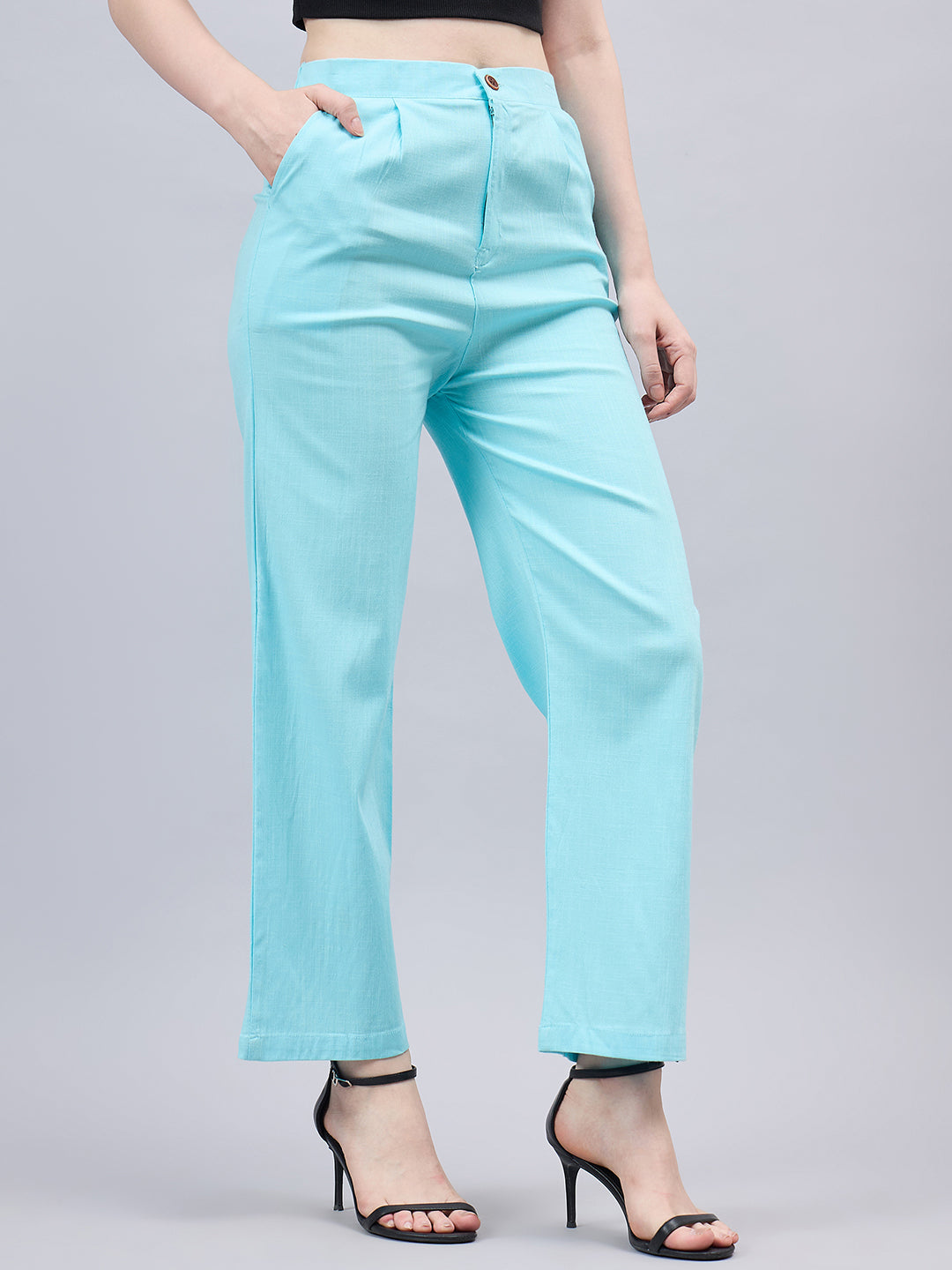 Women Smart High-Rise regular fit Trousers