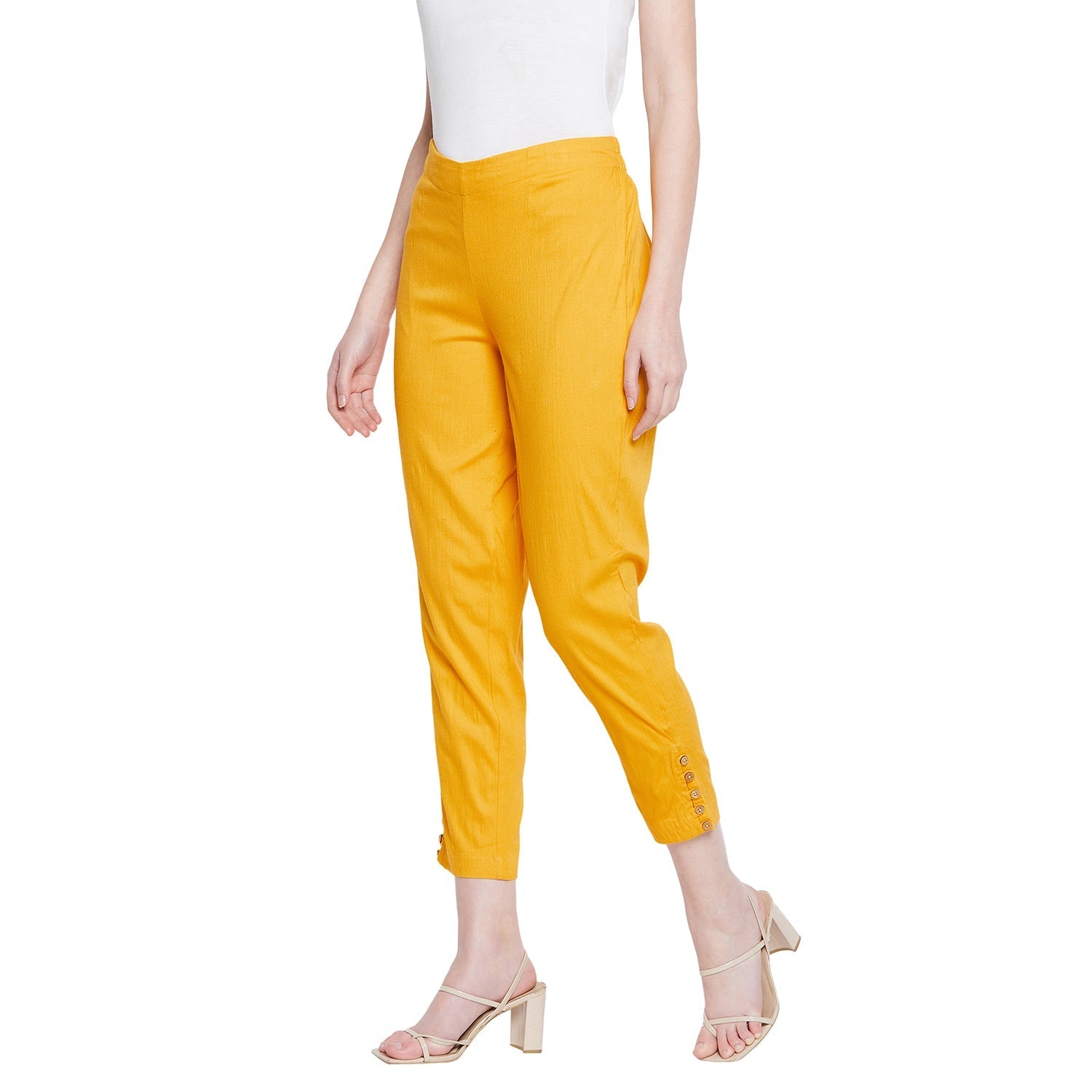 Pink Button Pant Gold