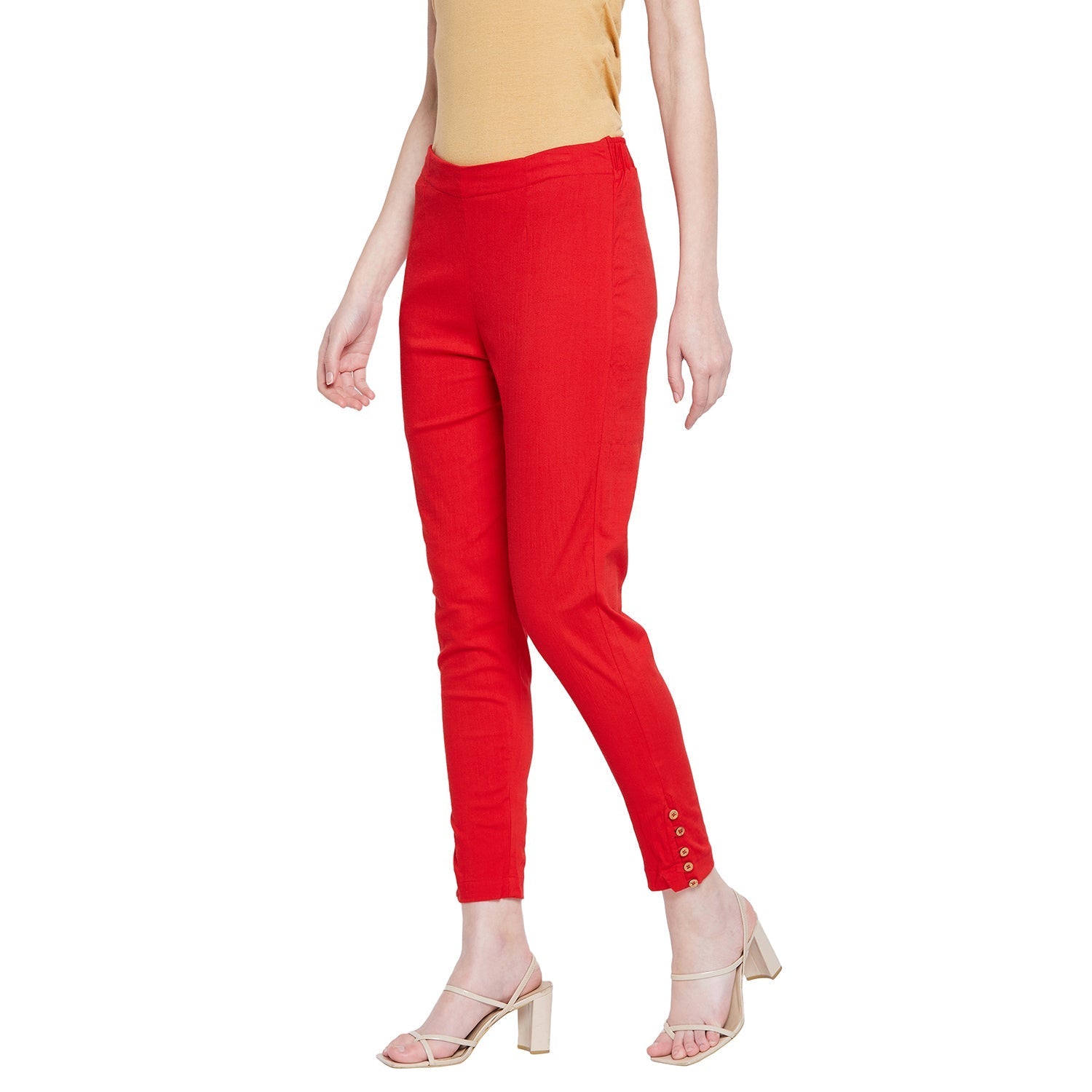 Maroon Button Pant