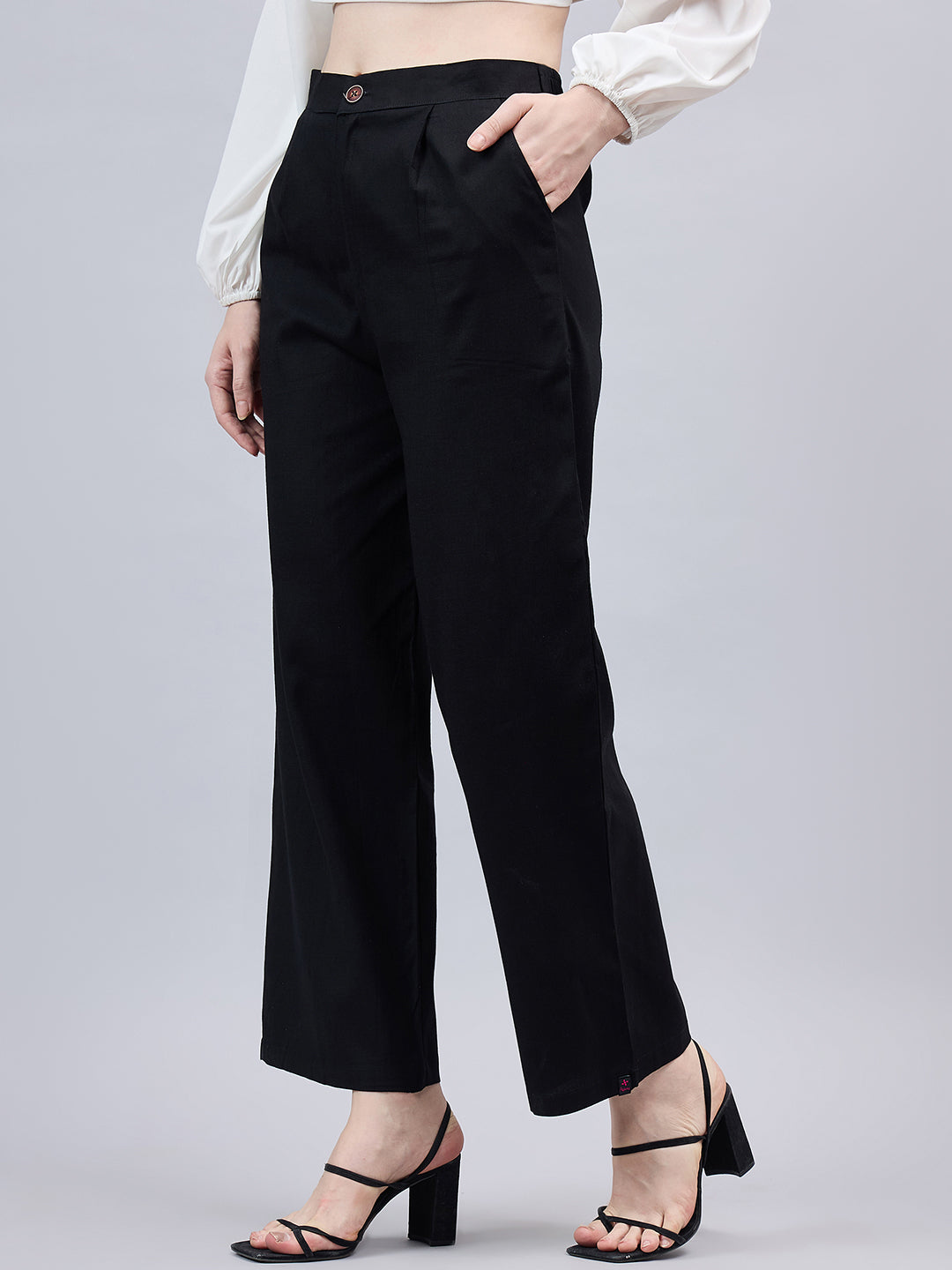 Black Bell Bottom Pants Black