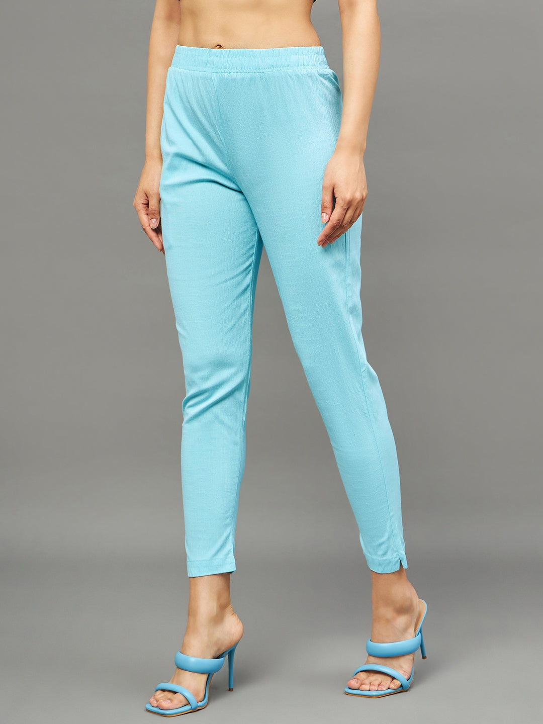 Sky Blue Colour Straight Pant