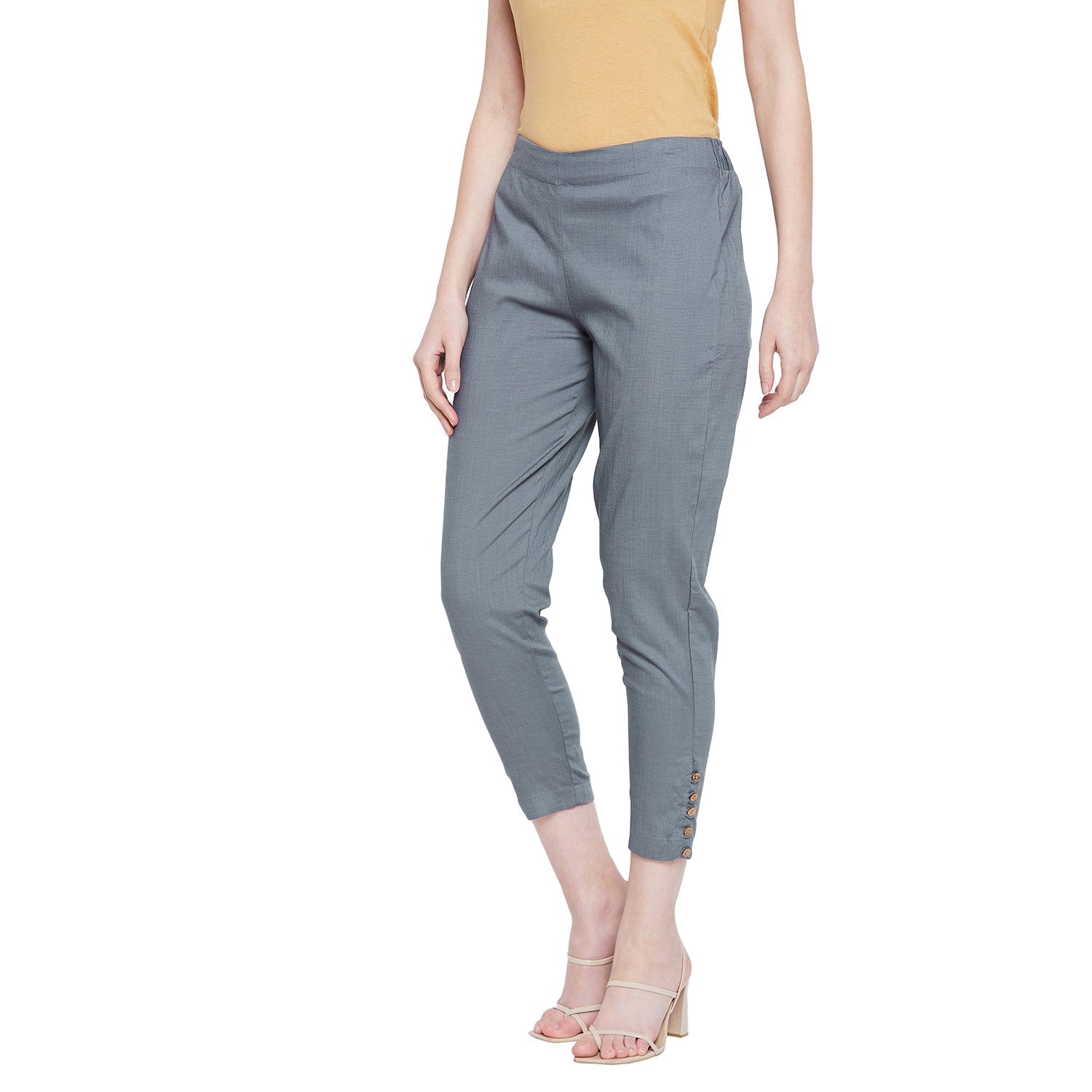 Navy Blue Button Pant
