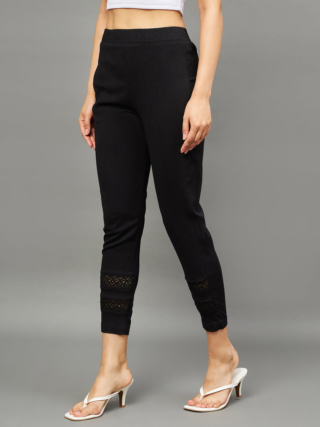 Black Double Lace Pants XL