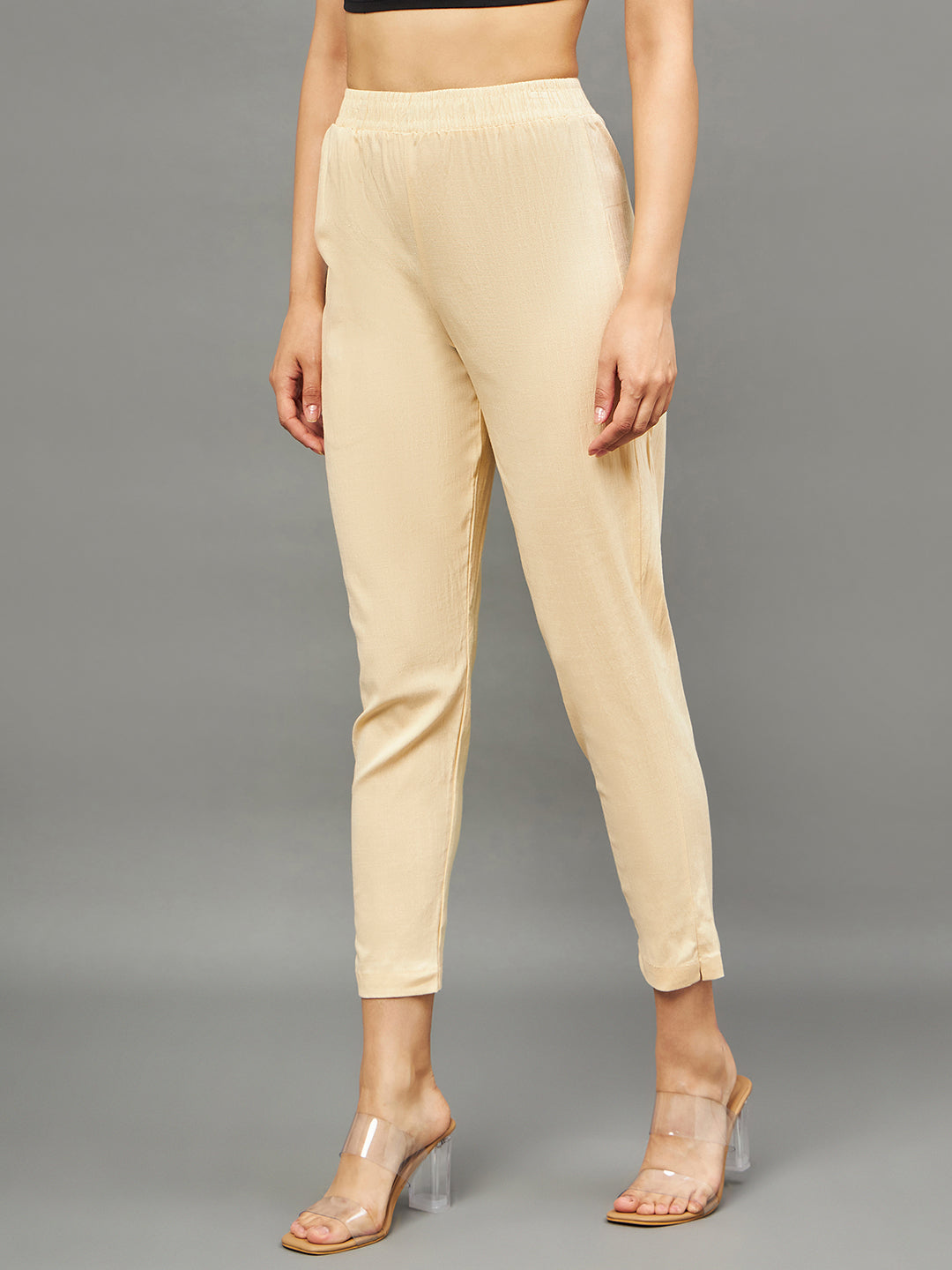 Skin Colour Straight Pant
