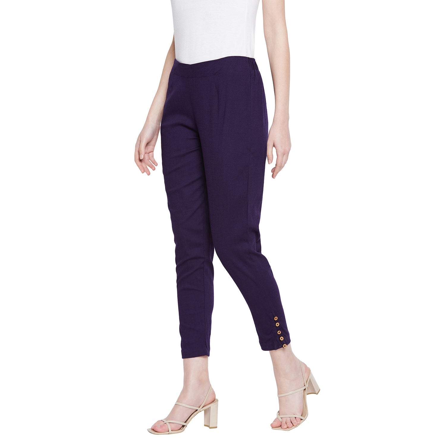 Peach Button Pant