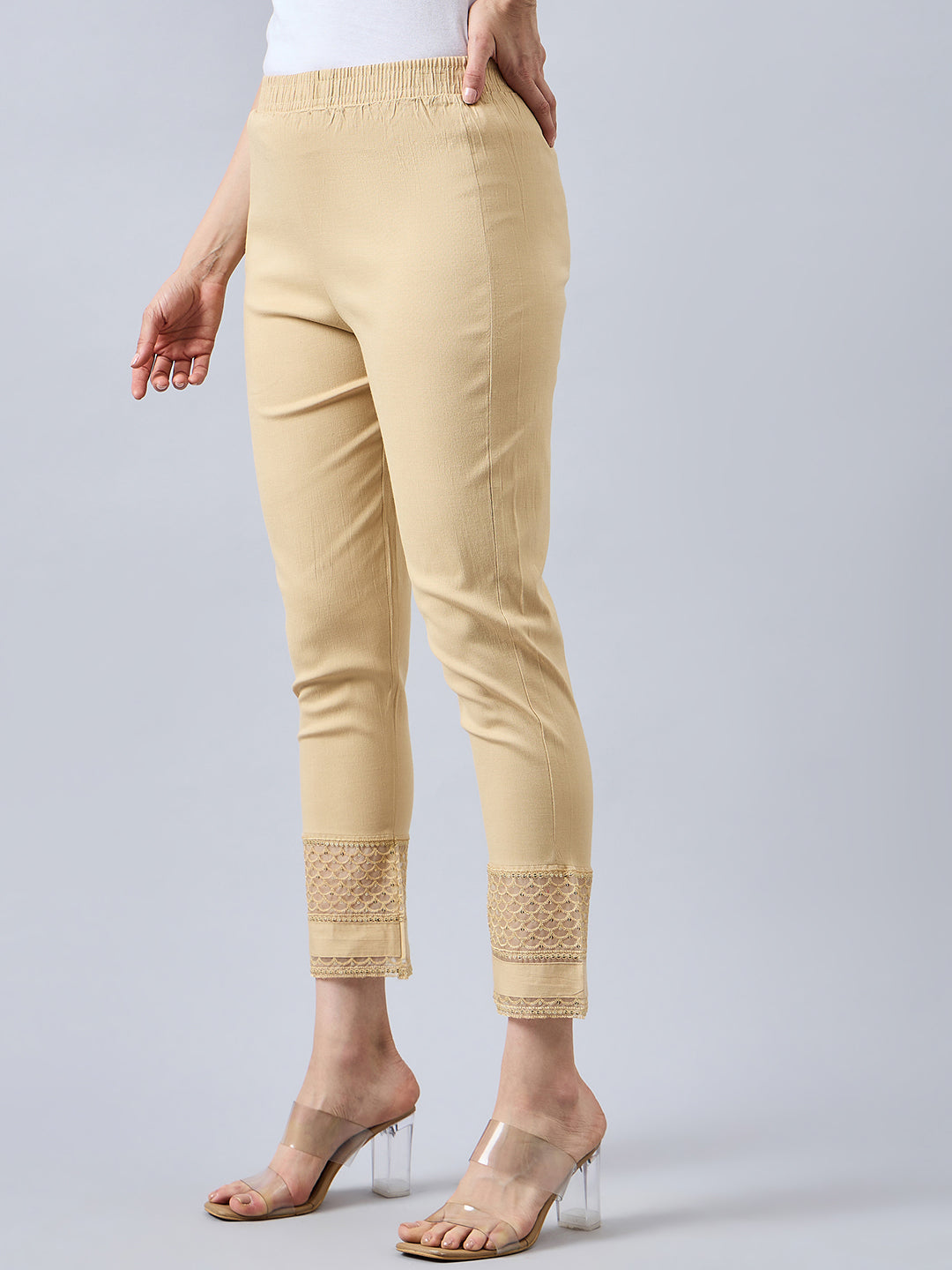 Skin Sequin Lace Pants L