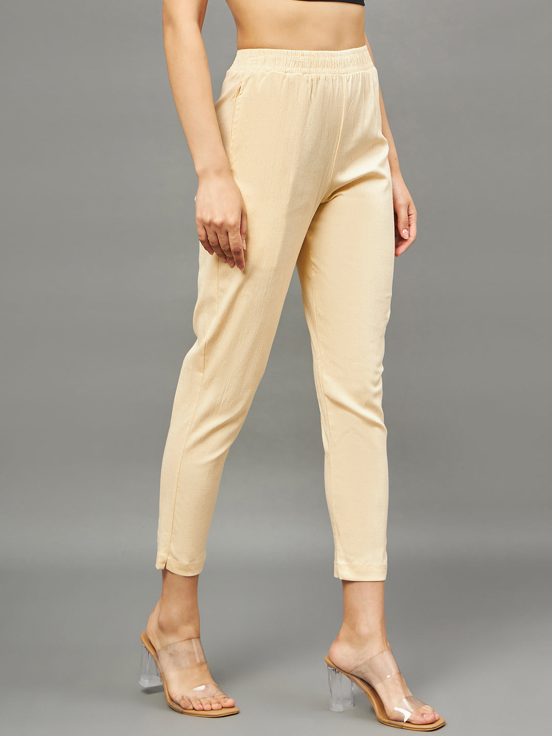 Skin Colour Straight Pant