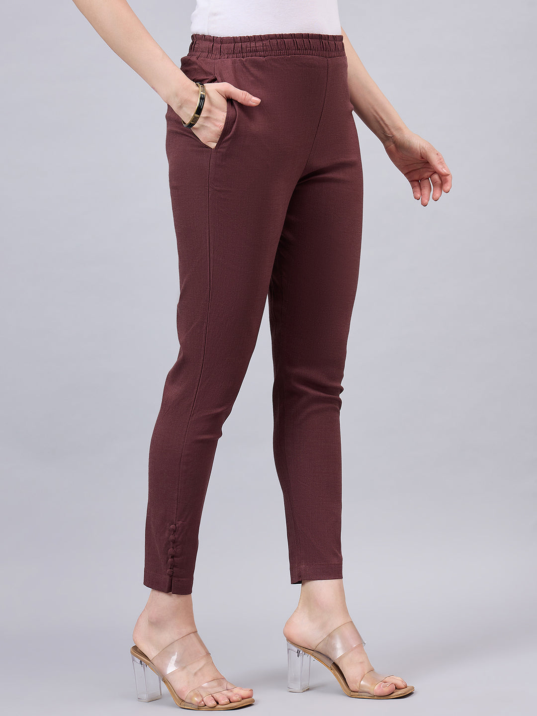 Baby Pink Regular Fit Potli Pants