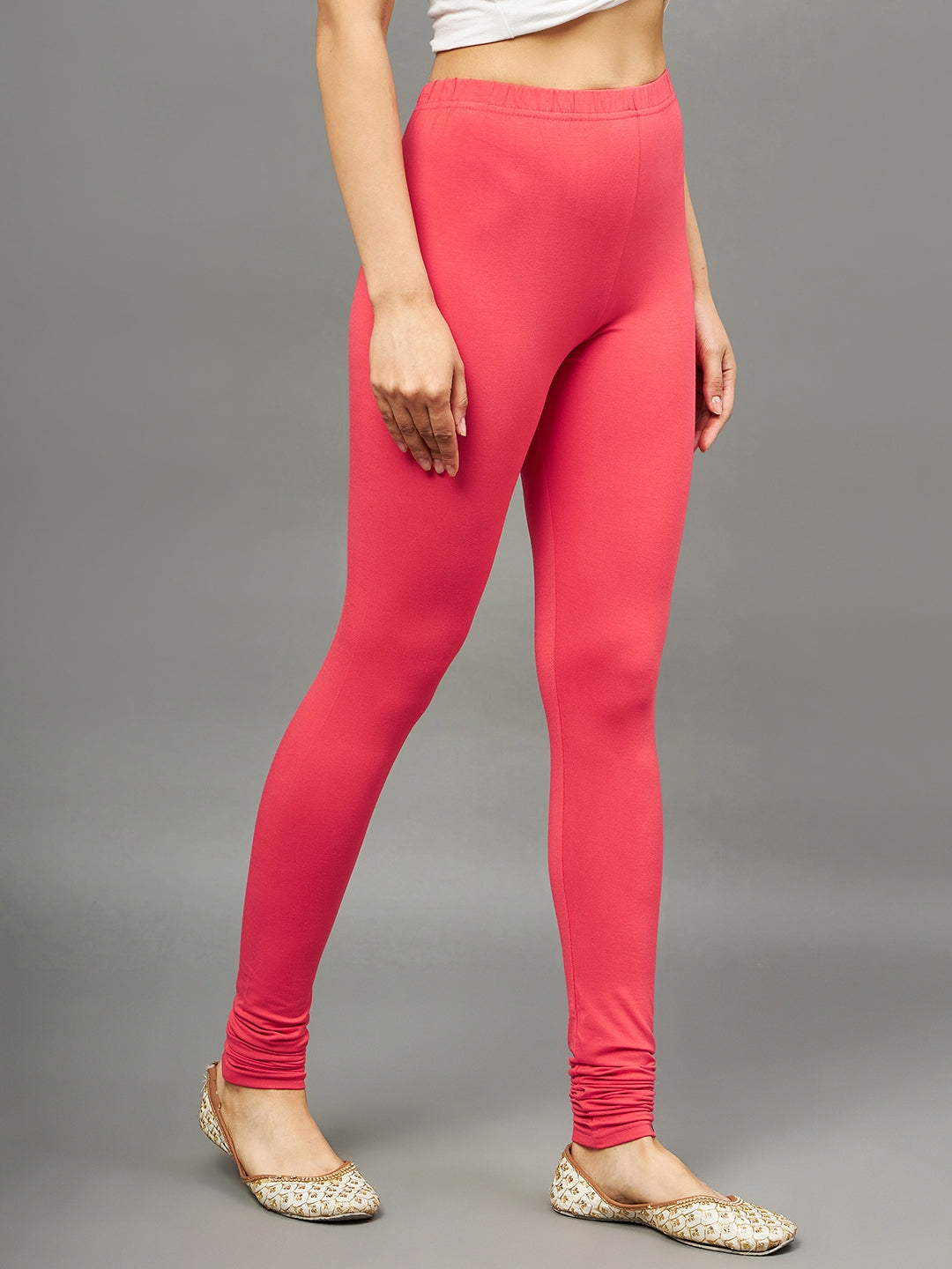 Peach Viscose Chudidar Leggings