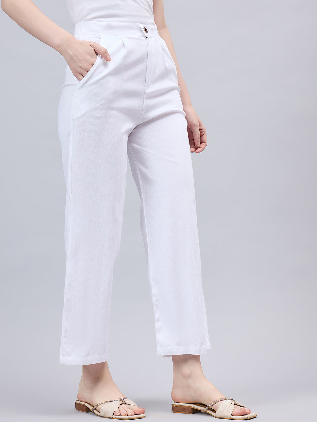 White Bell Bottom Pants