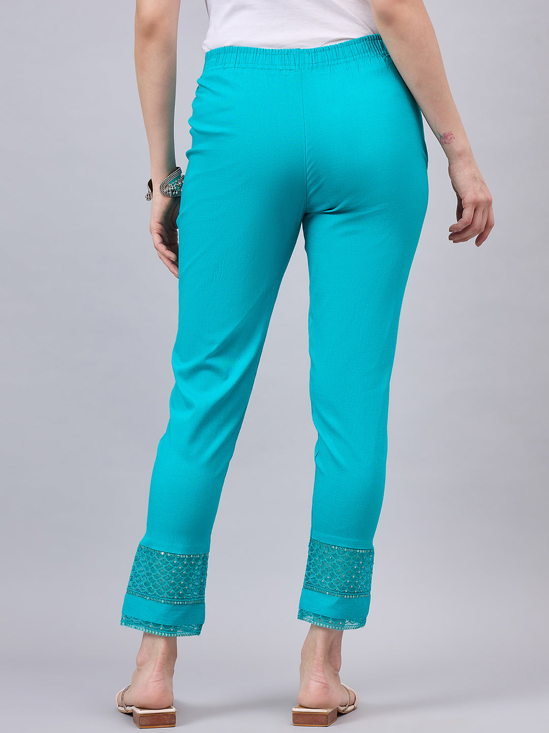 Rama Green Sequin Lace Pants