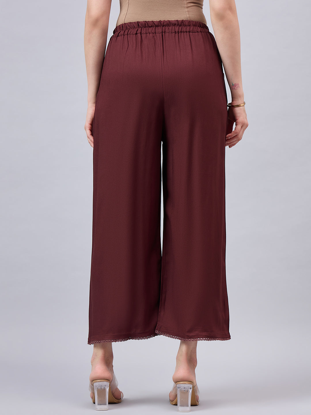 Brown Lace Palazzos