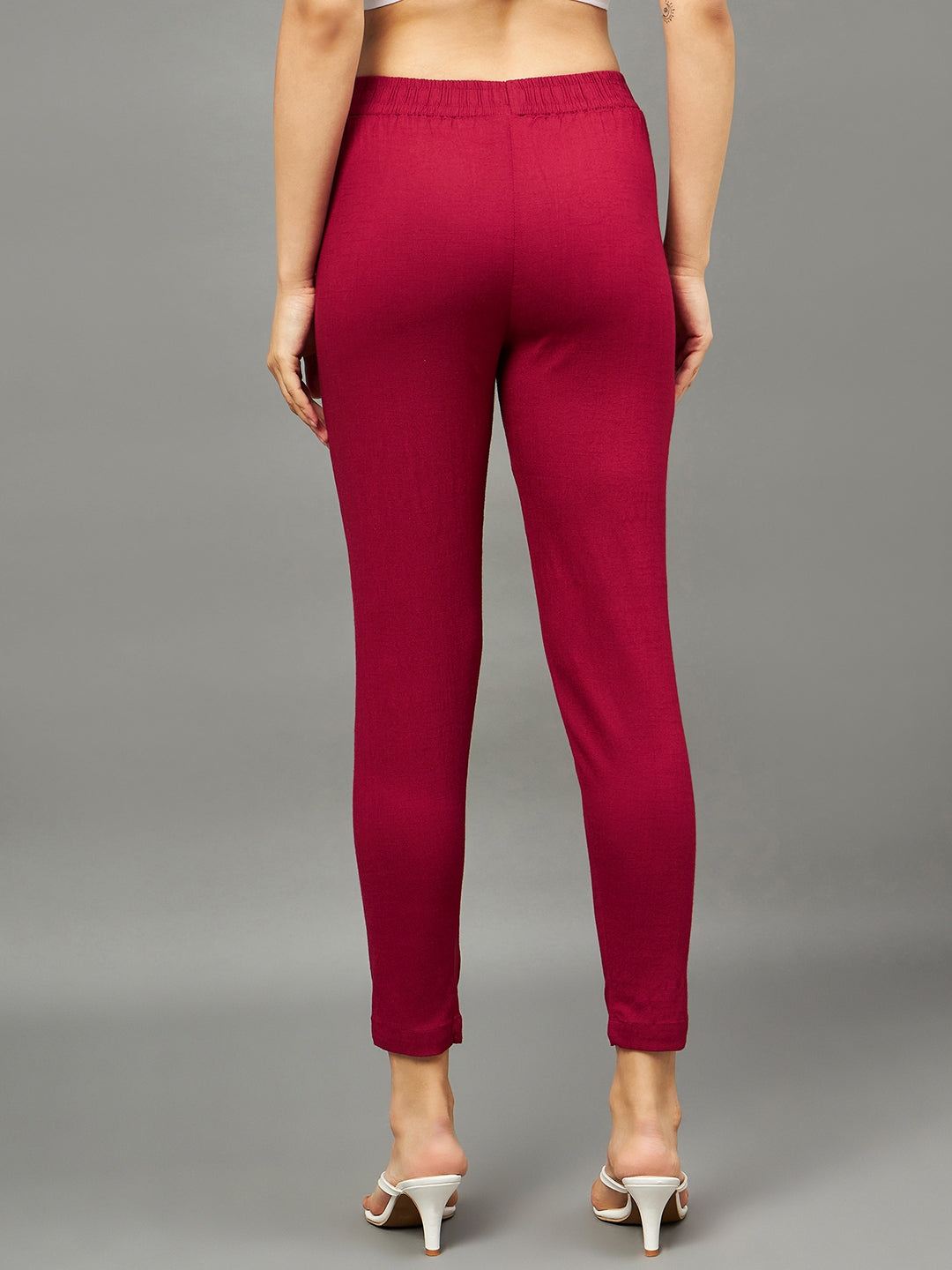 Maroon Colour Straight Pant