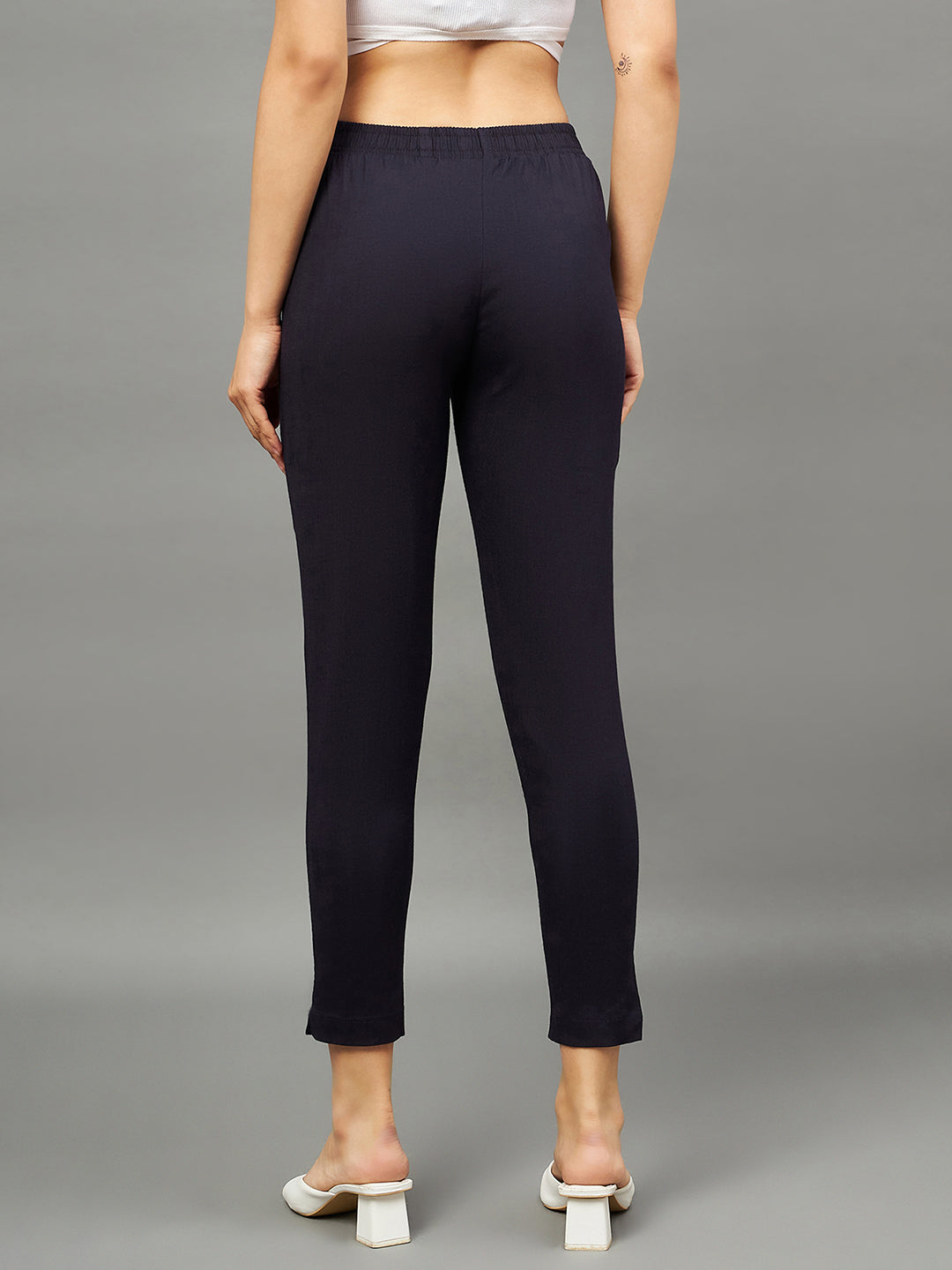 Black Colour Straight Pant