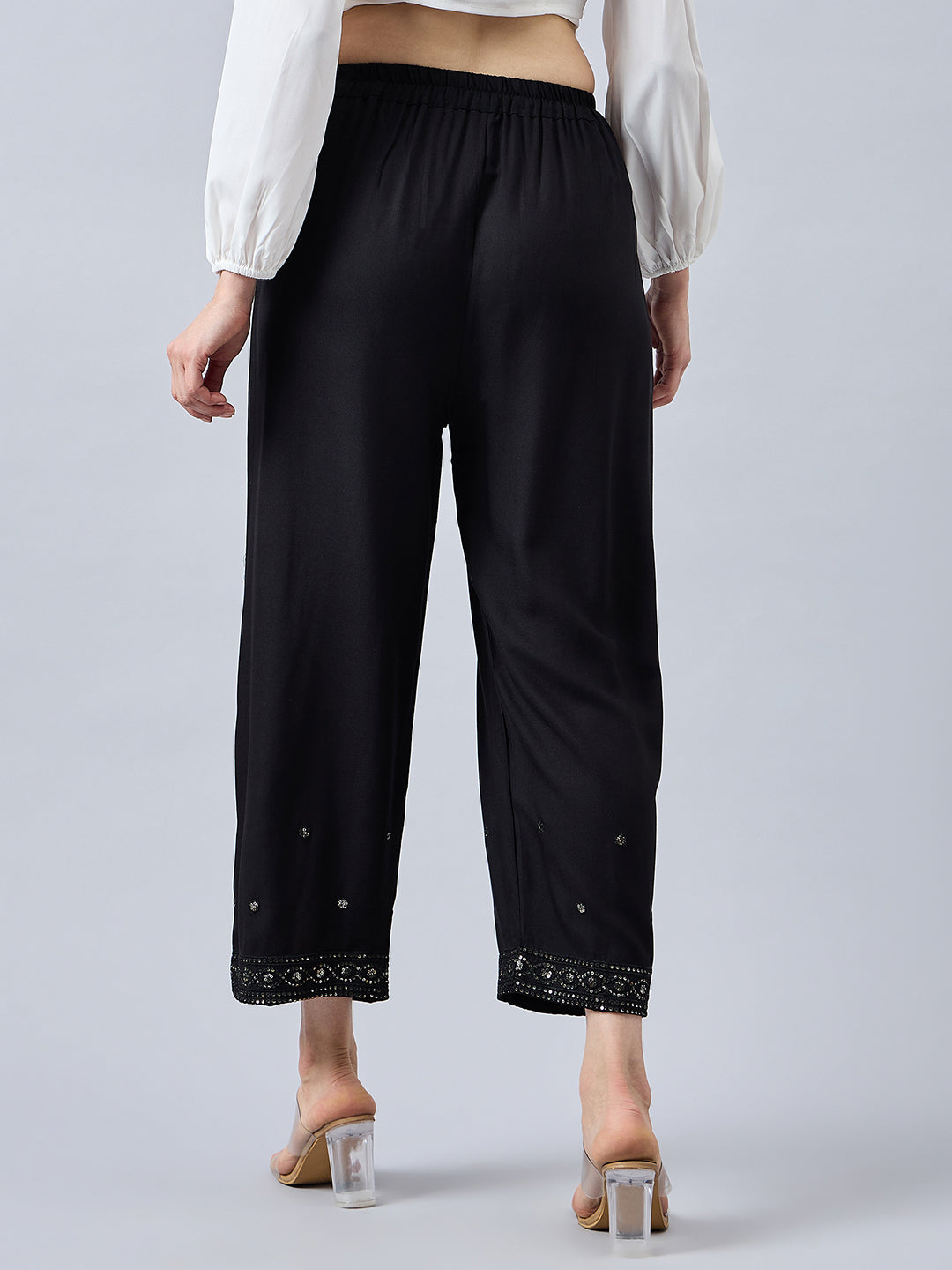 Black Embellished Palazzo