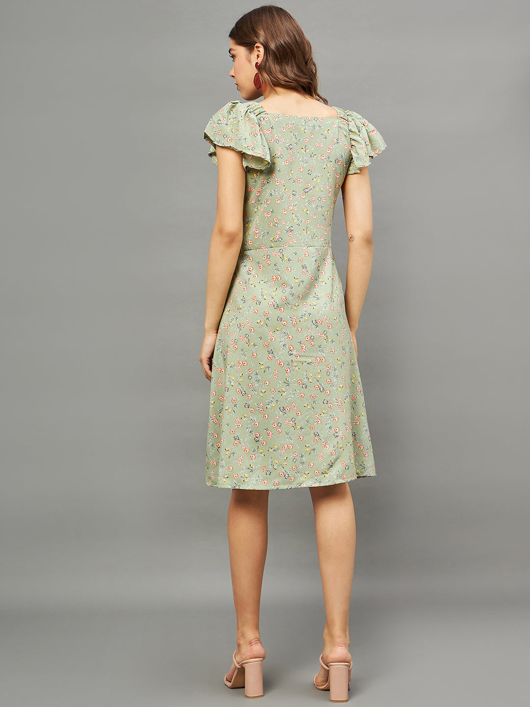 Floral Summery Dress pista green 2XL