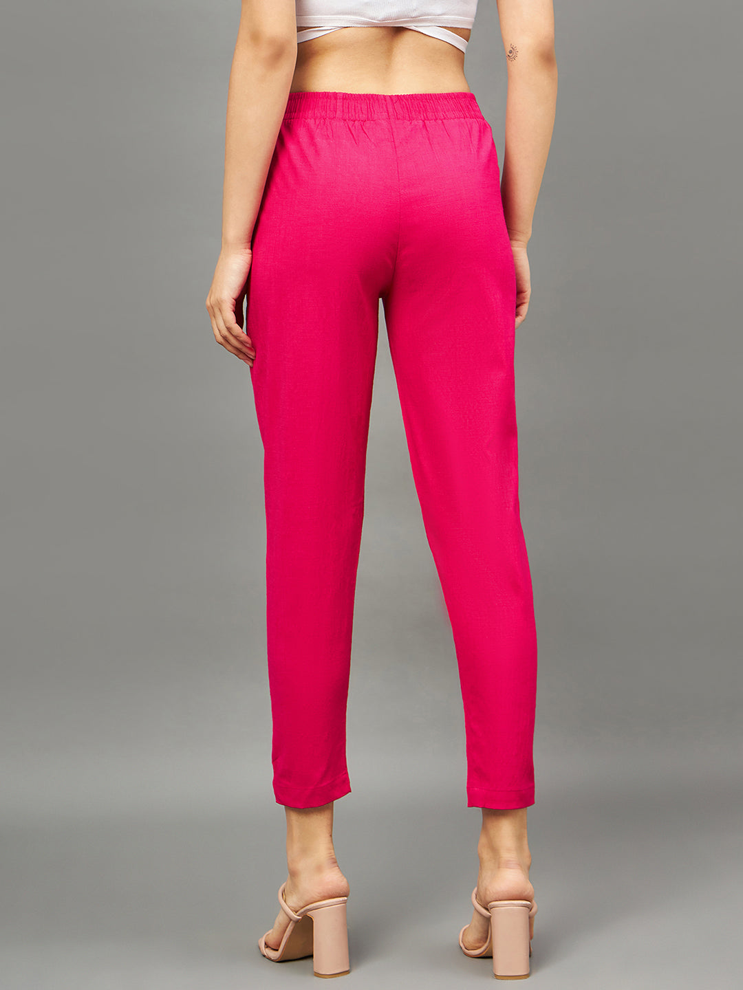 Pink Colour Straight Pant