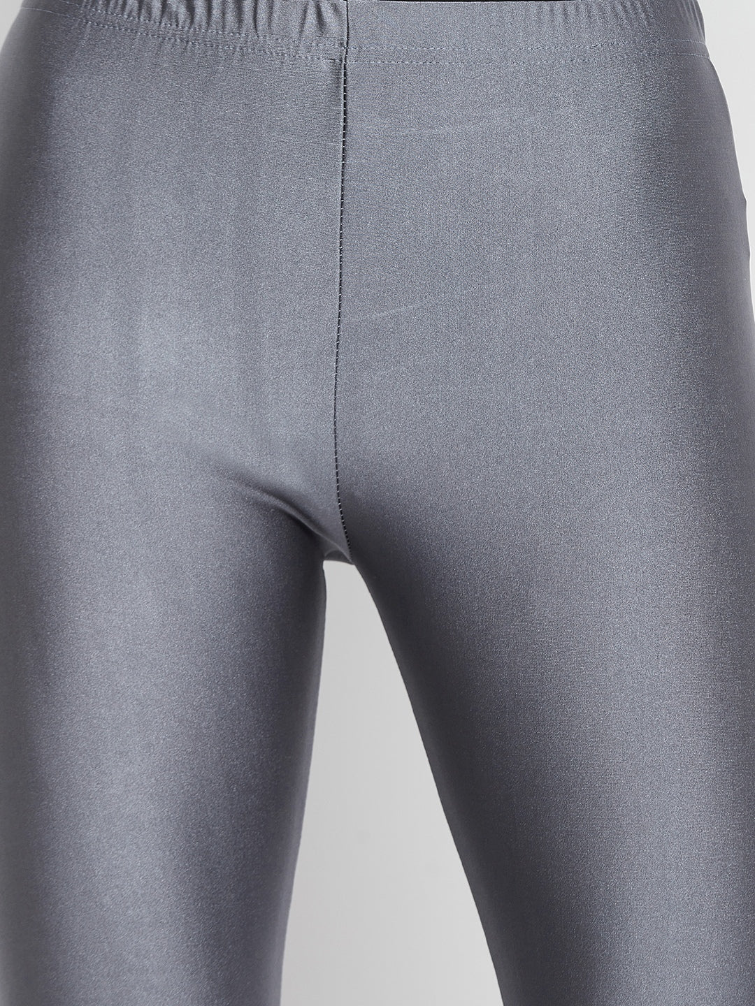 Dark Grey Metallic Leggings - Chudi Length