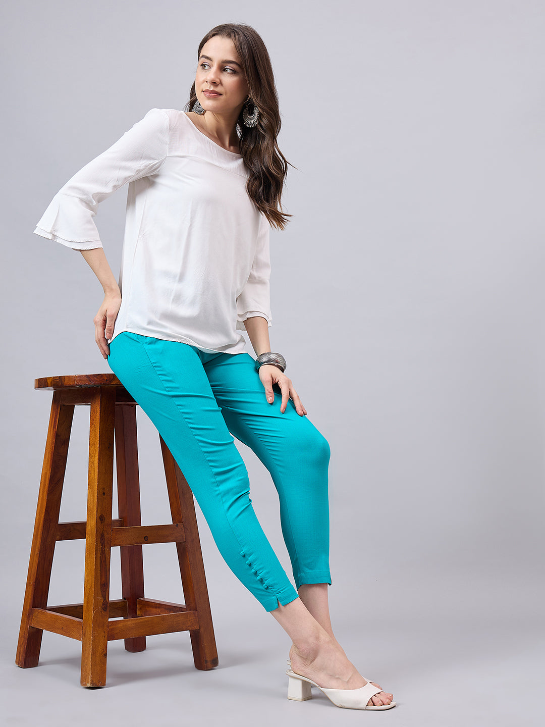 Baby Pink Regular Fit Potli Pants