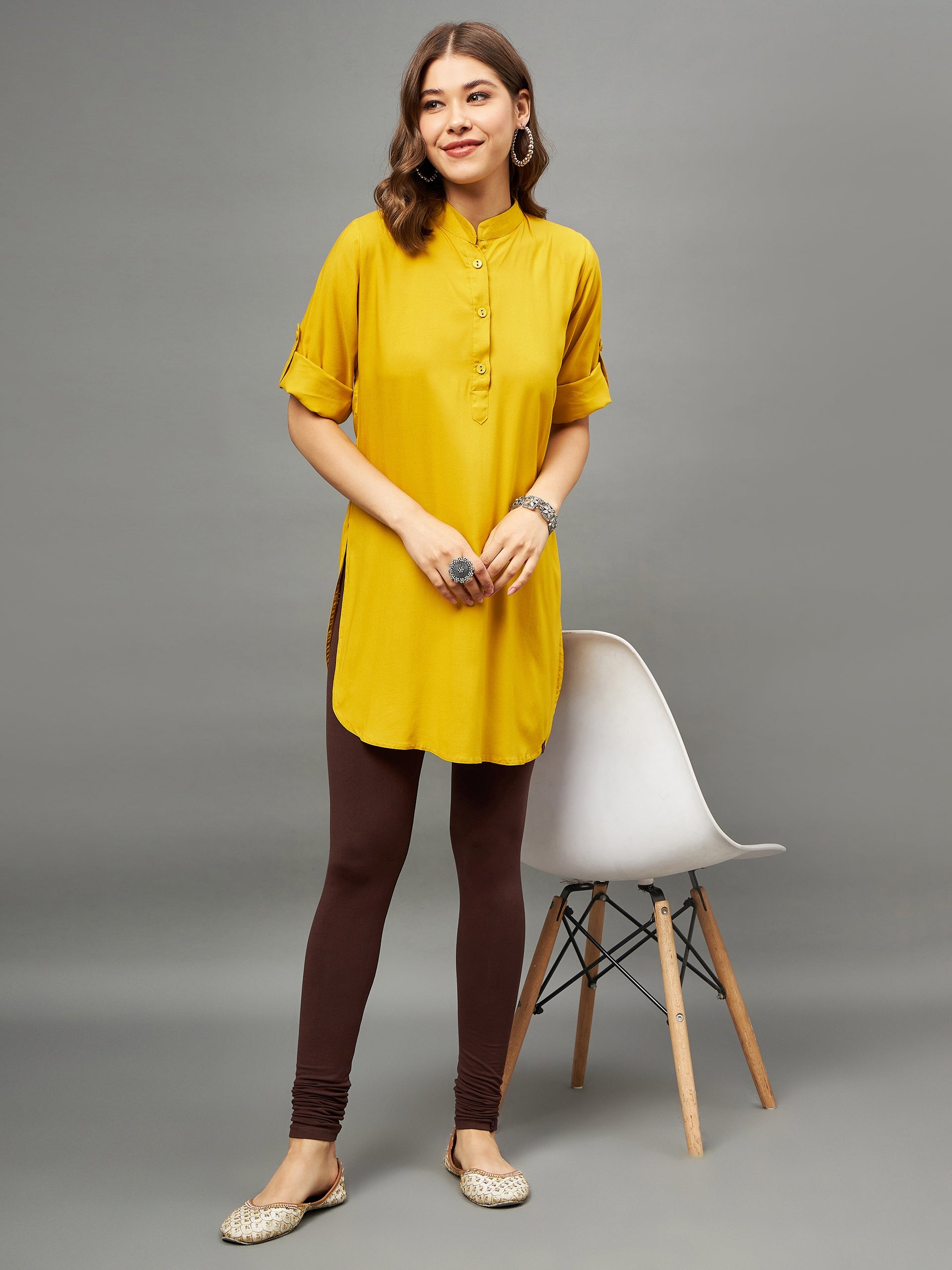 Dark Brown Viscose Chudidar Leggings