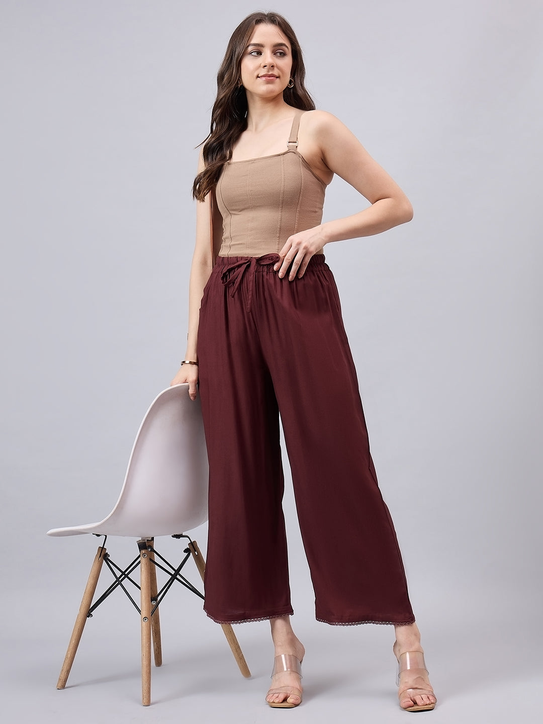 Brown Lace Palazzos
