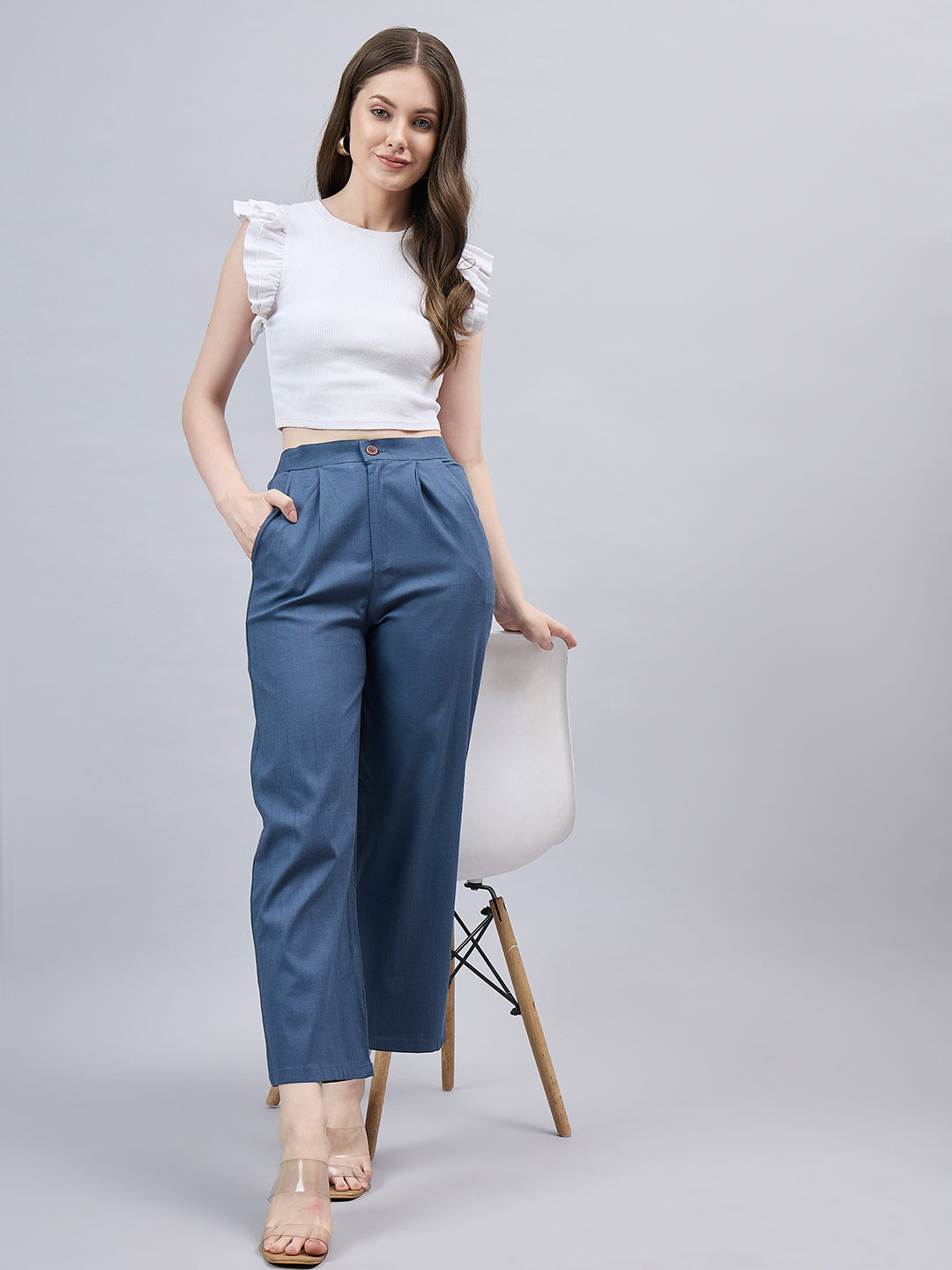 Dark Grey Bell Bottom Pants