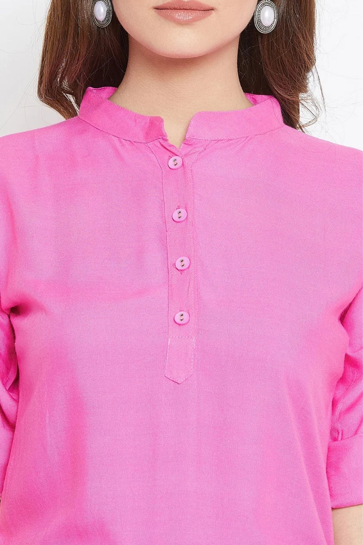 Baby Pink Solid Color Kurti